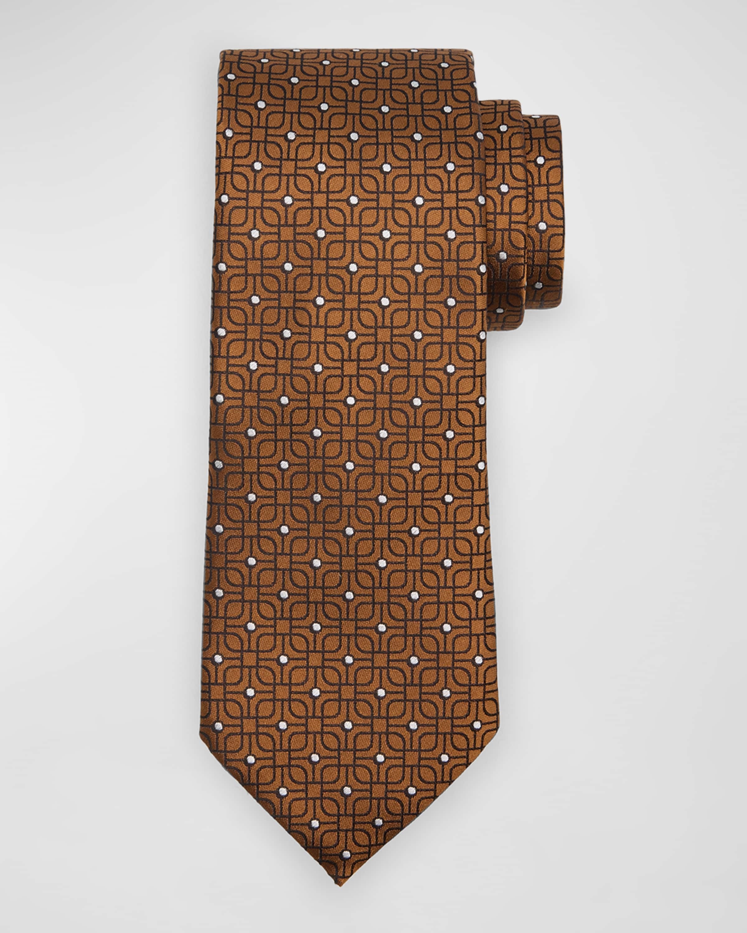 Men's Overlapping Square Silk Tie - 1