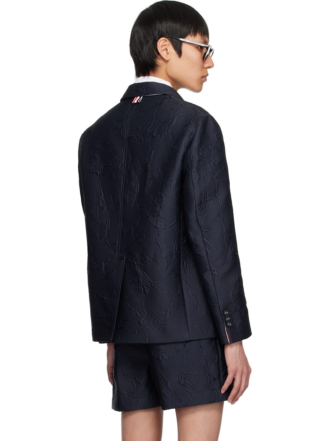 Navy Olympic Matelassé Unconstructed Sport Blazer - 3