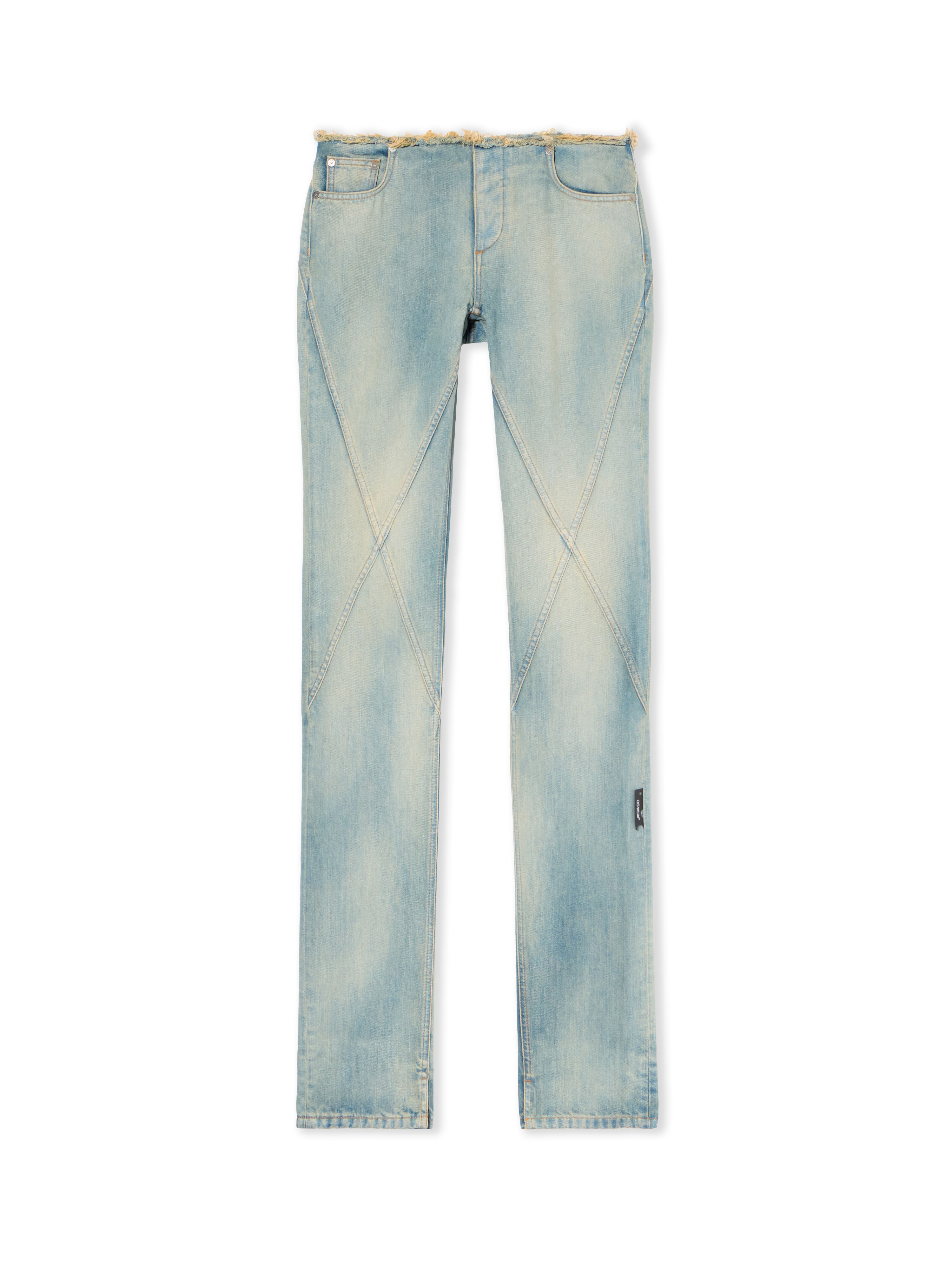Half Arrow Low Waist Denim Pants - 2