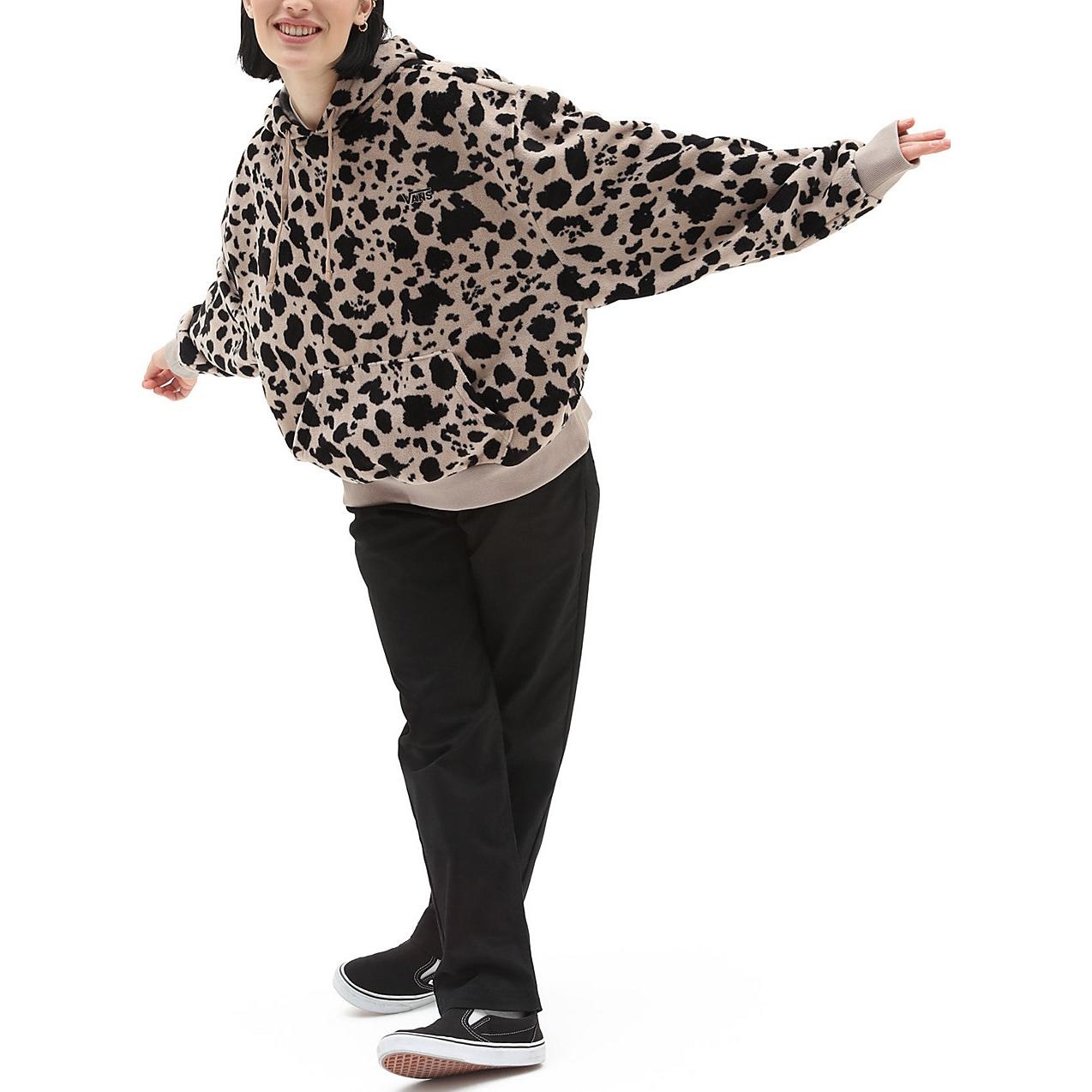 (WMNS) Vans Dotty Check Hoodie 'Brown Black' VN0A7RO1BLK - 4