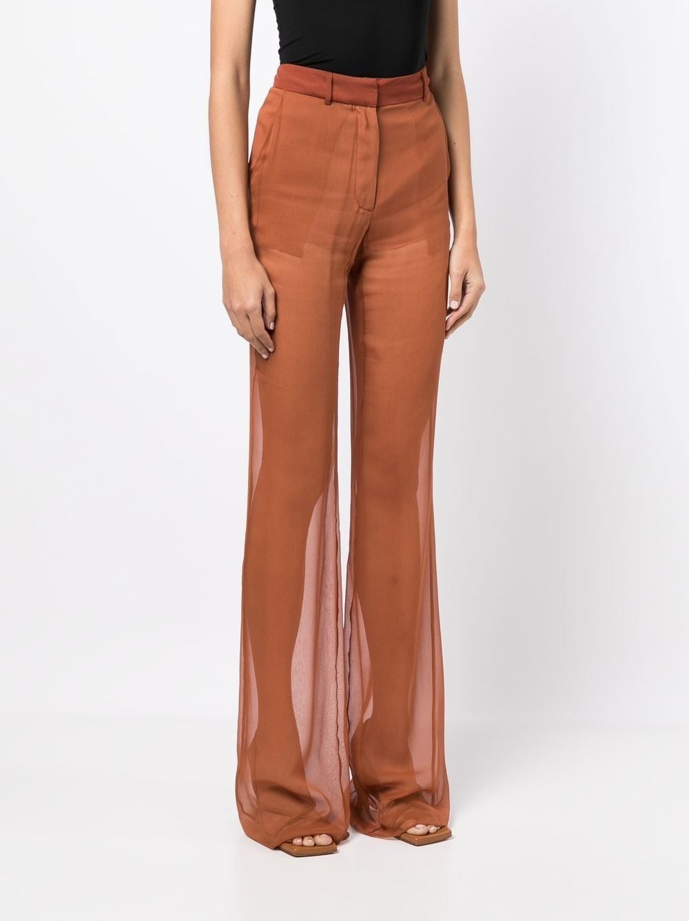 flared silk trousers - 3