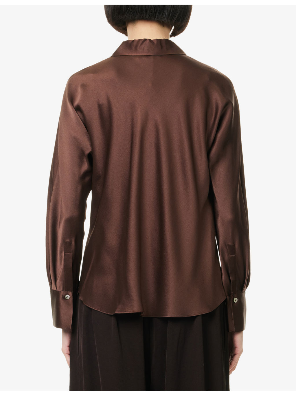 Relaxed-Fit Long-Sleeves Silk Shirt - 4