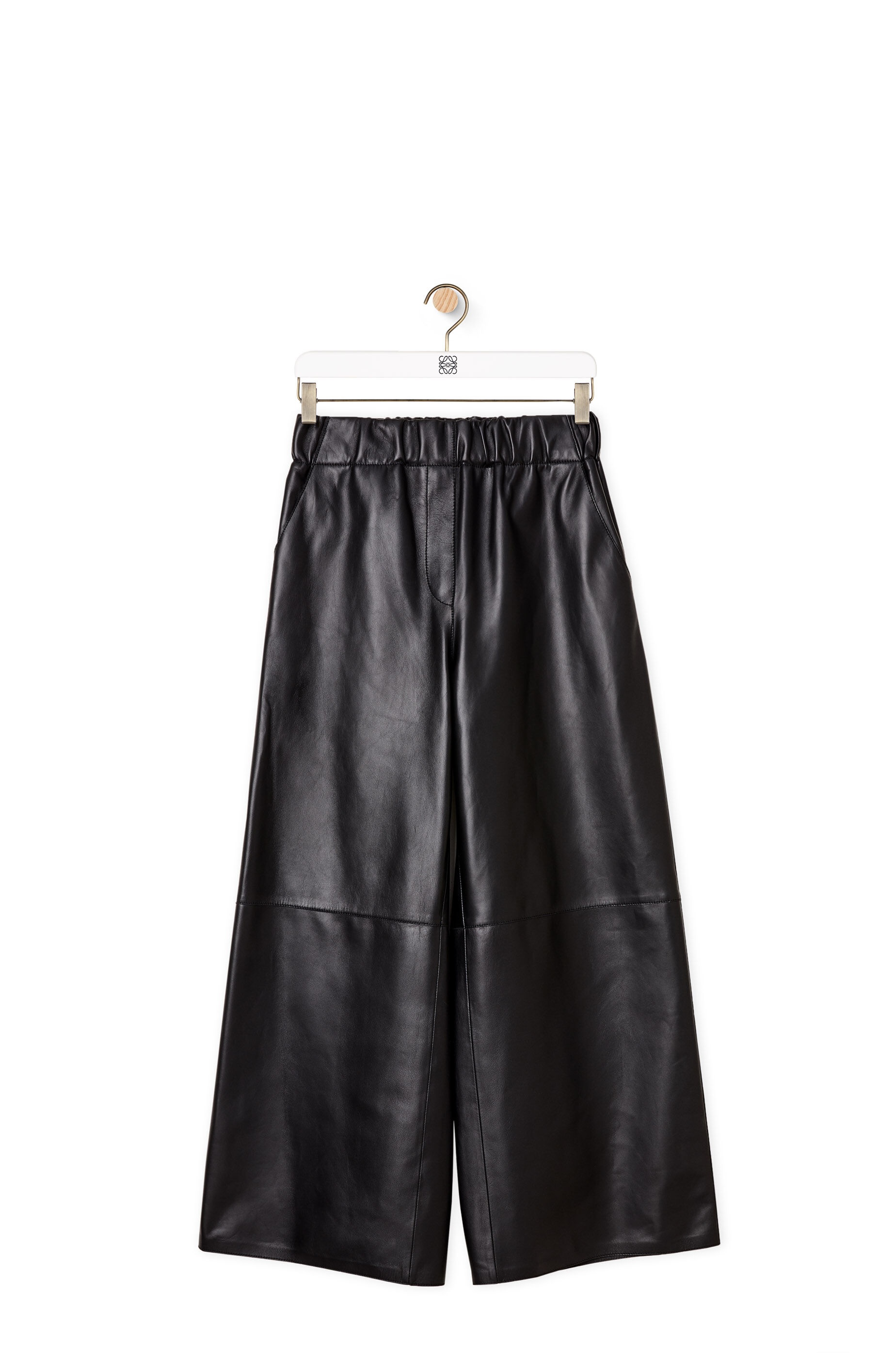 Cropped elasticated waist trousers in nappa - 1