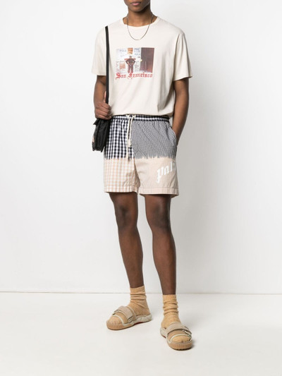 Palm Angels check-print track shorts outlook