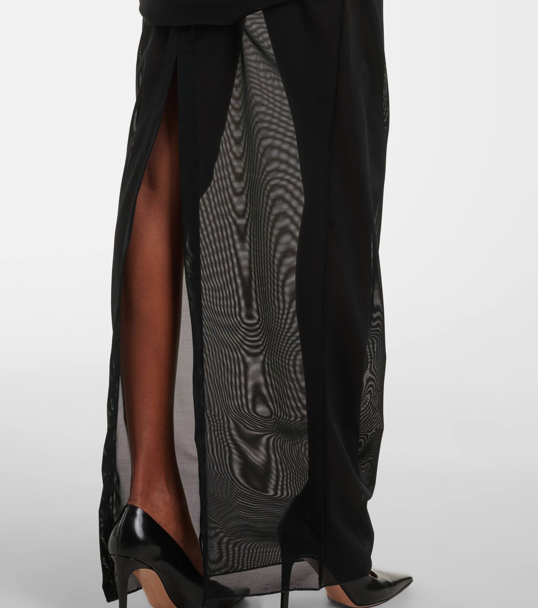 Ruched sheer mesh maxi dress - 6