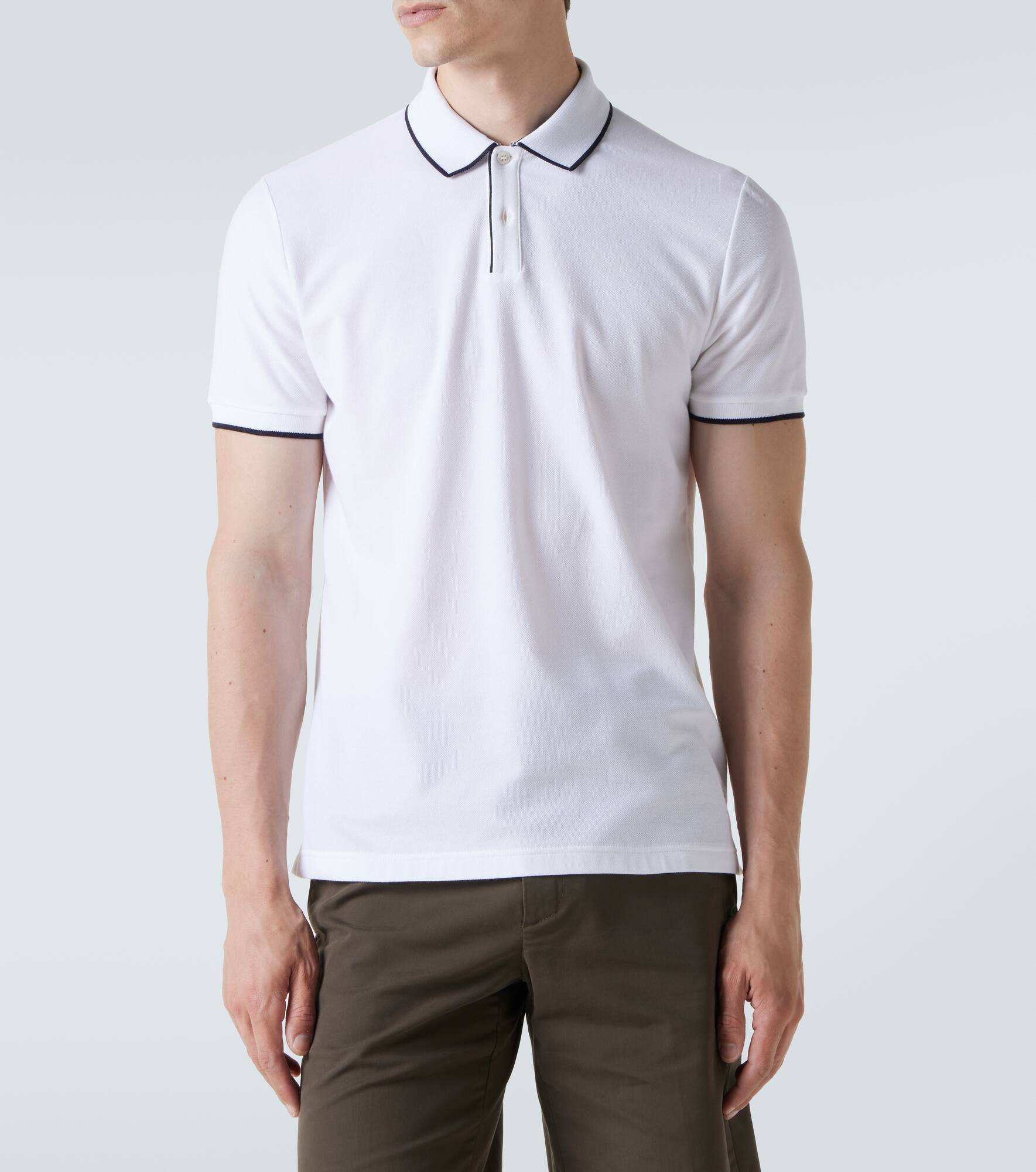 Cotton-blend piqué polo shirt - 3