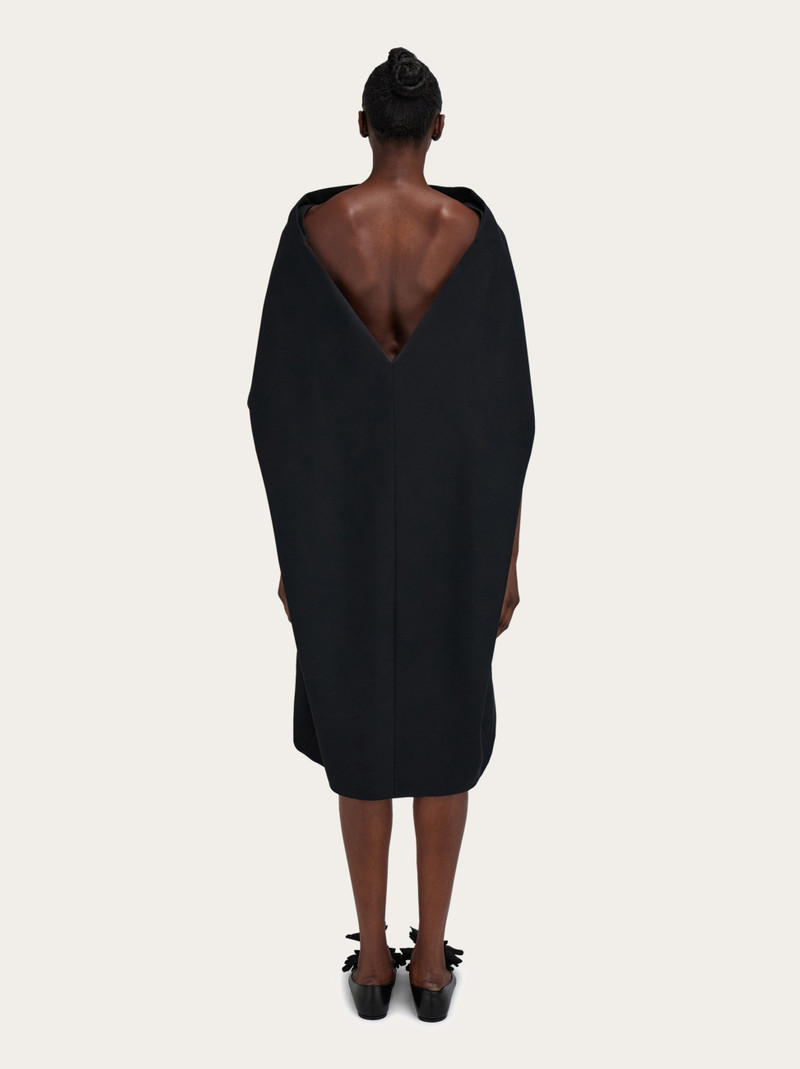 Belted midi dress with billowing front panel 4