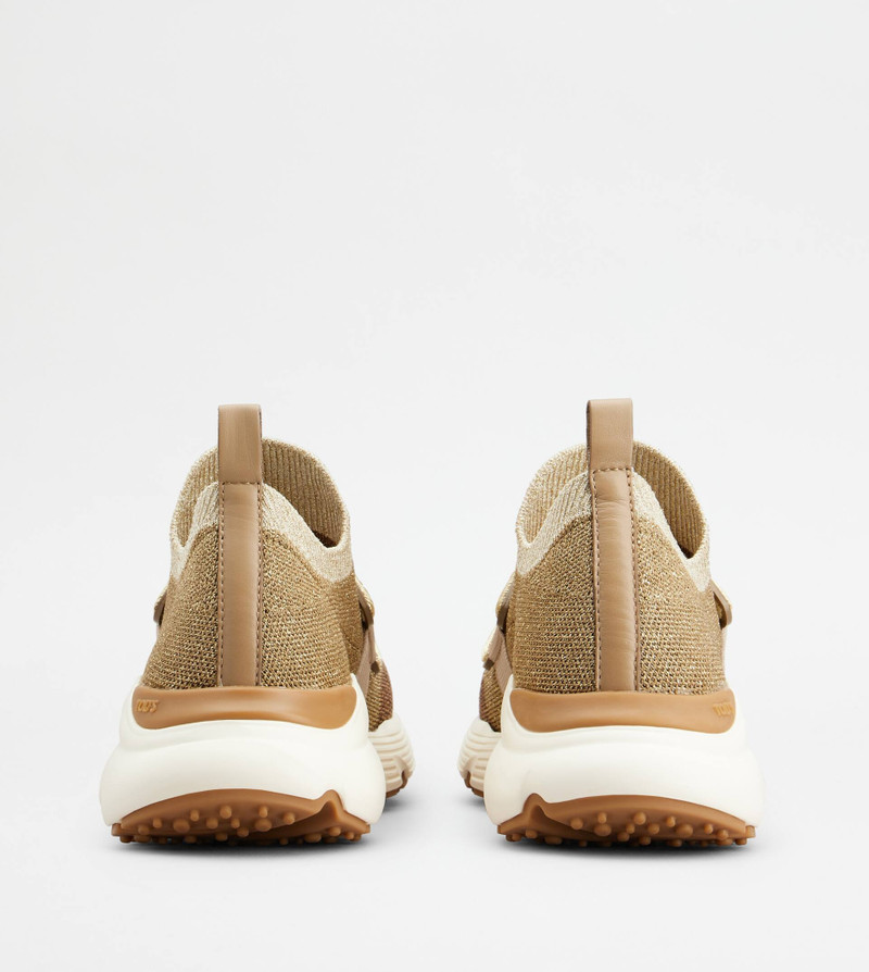 Tod's KATE SLIP-ON SNEAKERS IN FABRIC - GOLD, BROWN outlook
