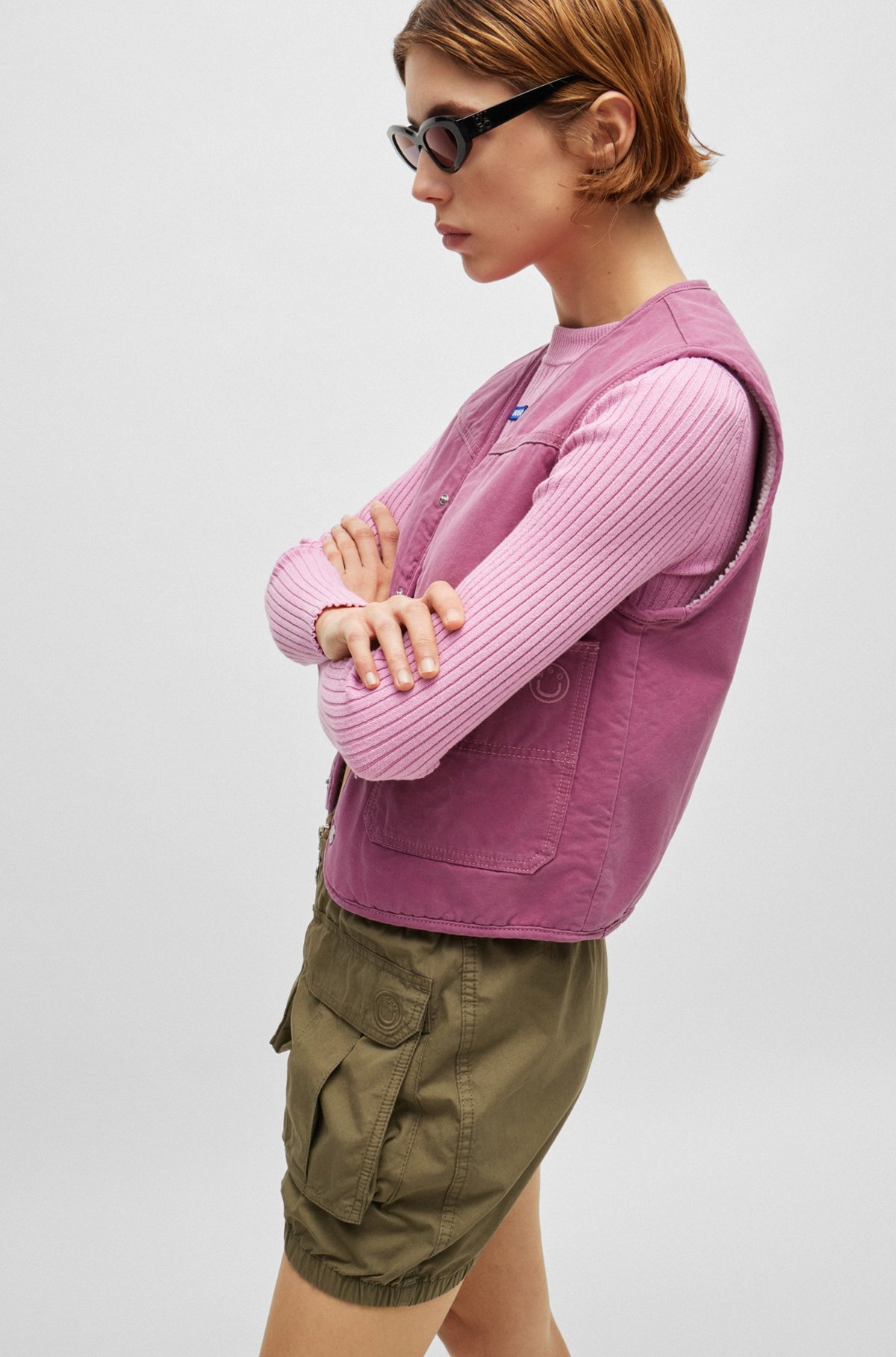 RELAXED-FIT WAISTCOAT IN COTTON CANVAS - 6
