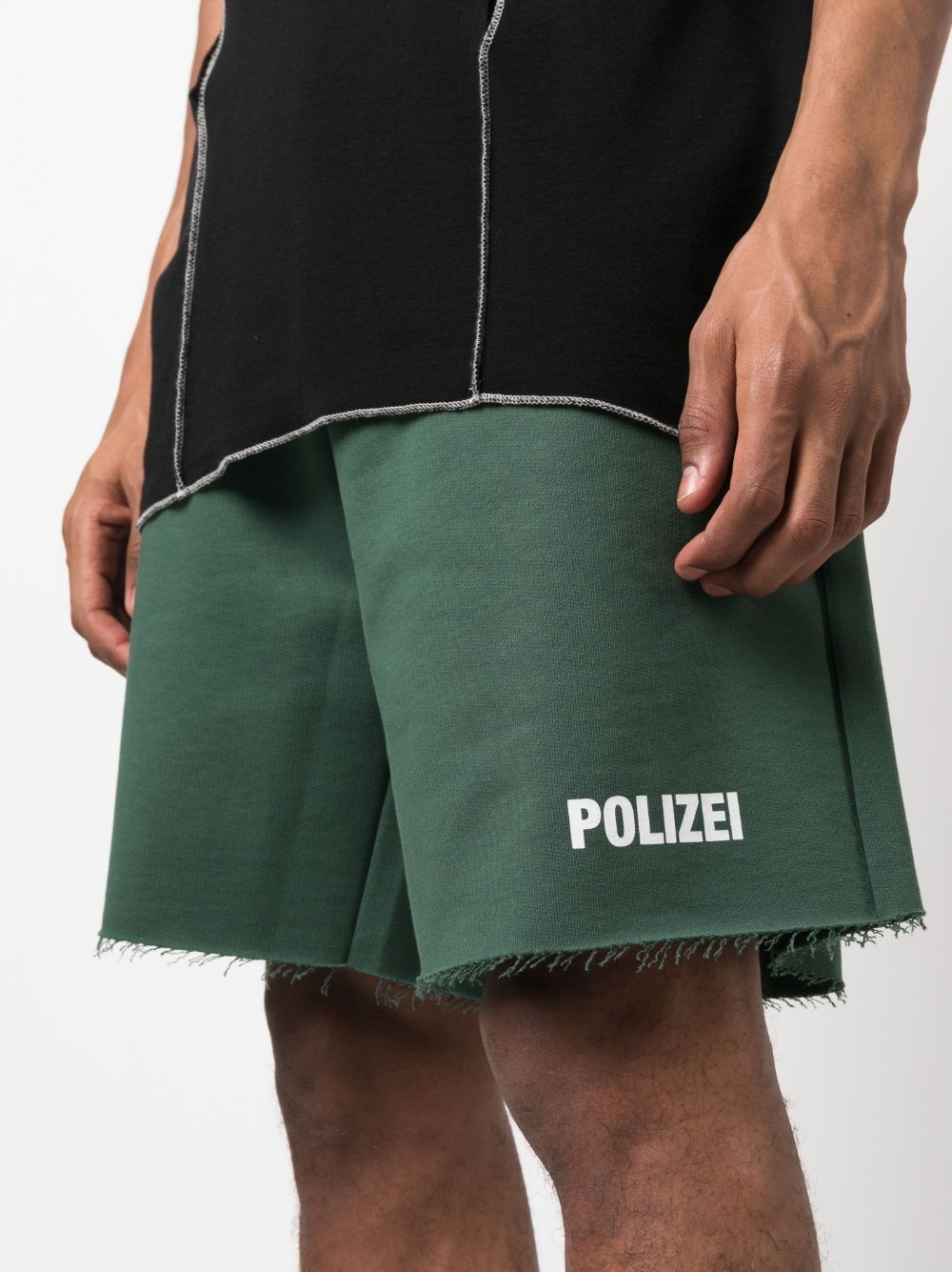 Polizei raw-edge shorts - 5