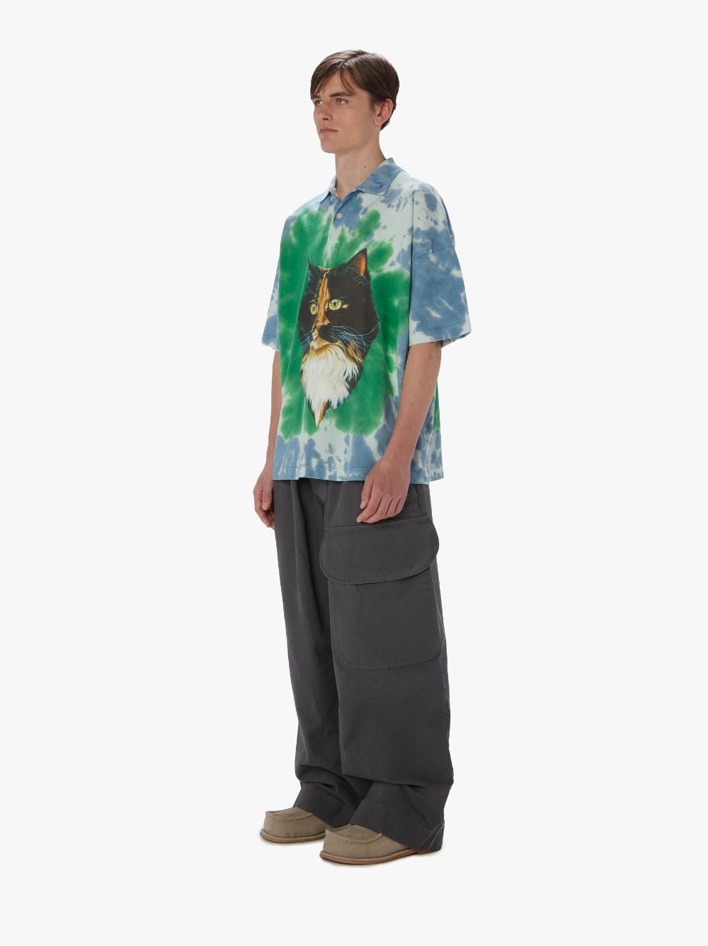 TIE DYE POLO SHIRT WITH CAT PRINT - 4
