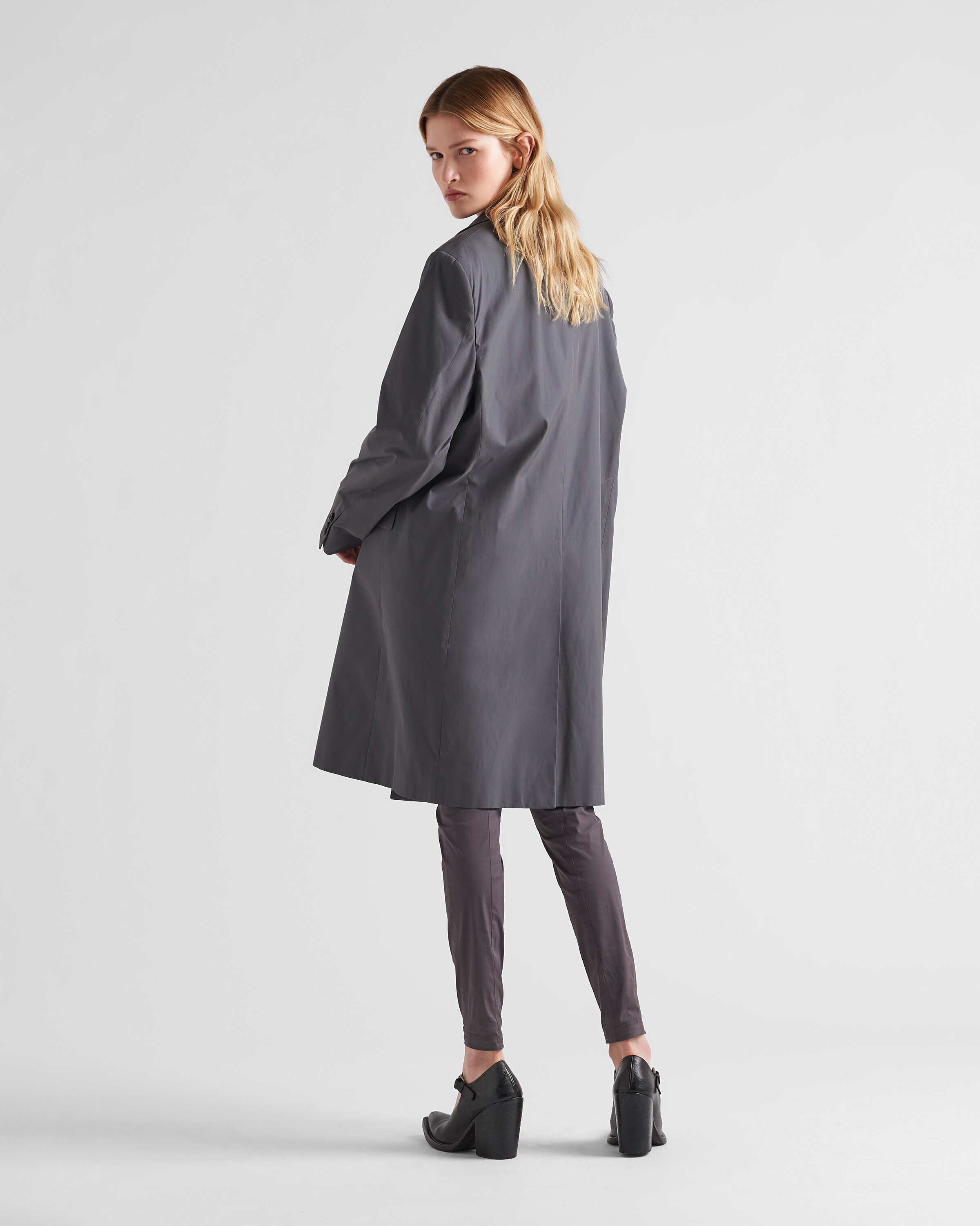 Single-breasted Panama cotton coat - 5