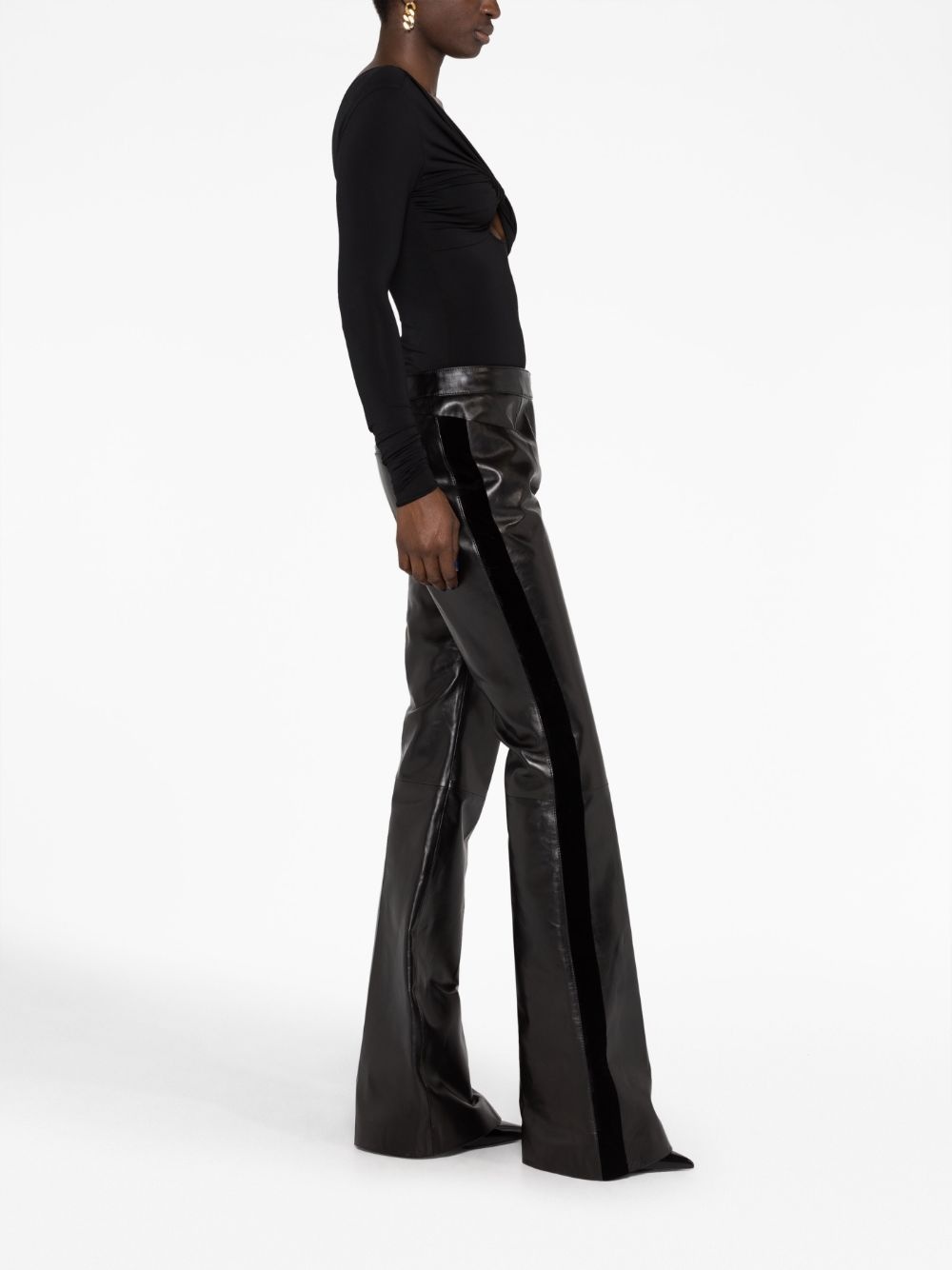 flared leather trousers - 6