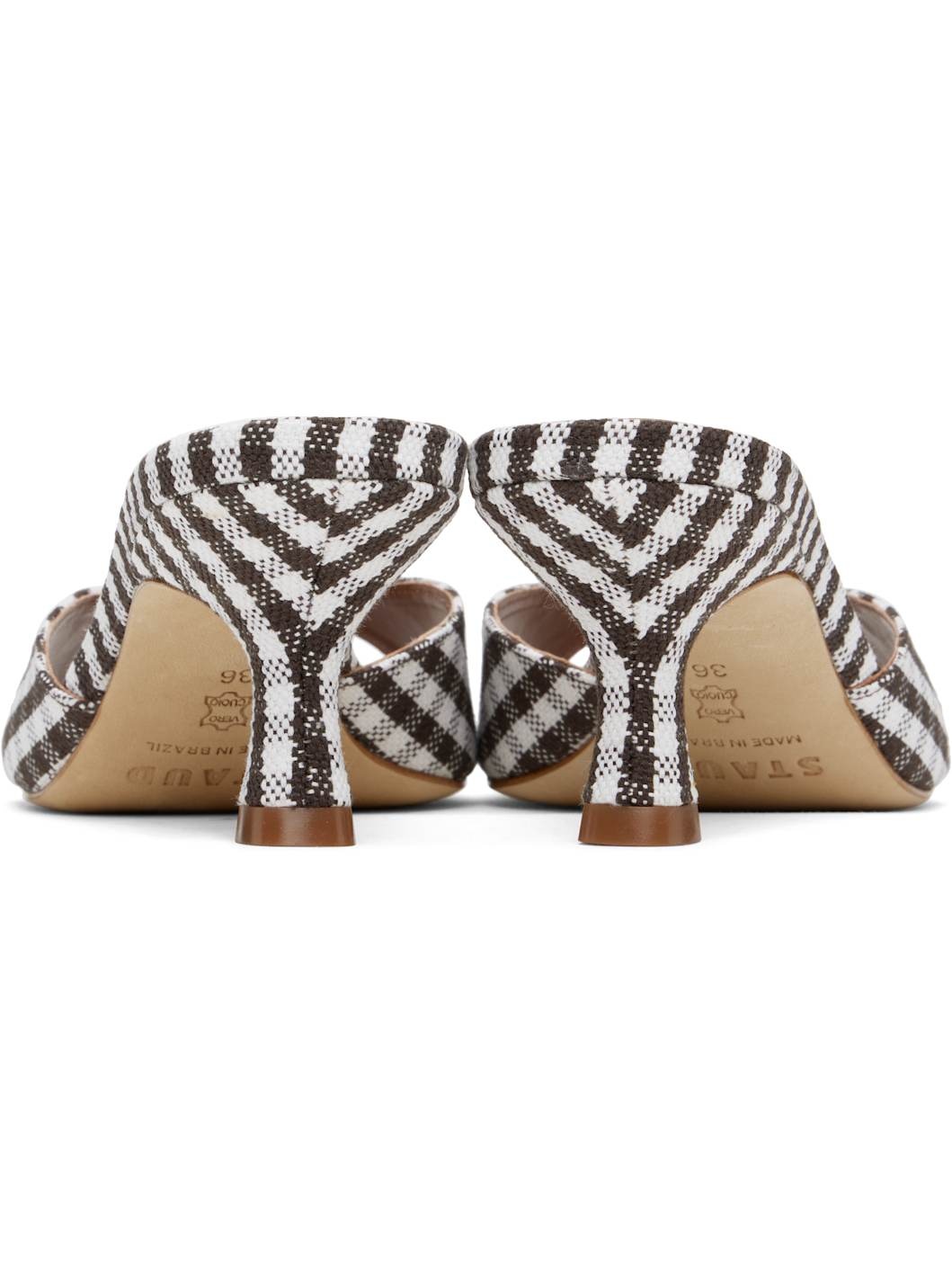 Brown & White Brigitte Mules - 2