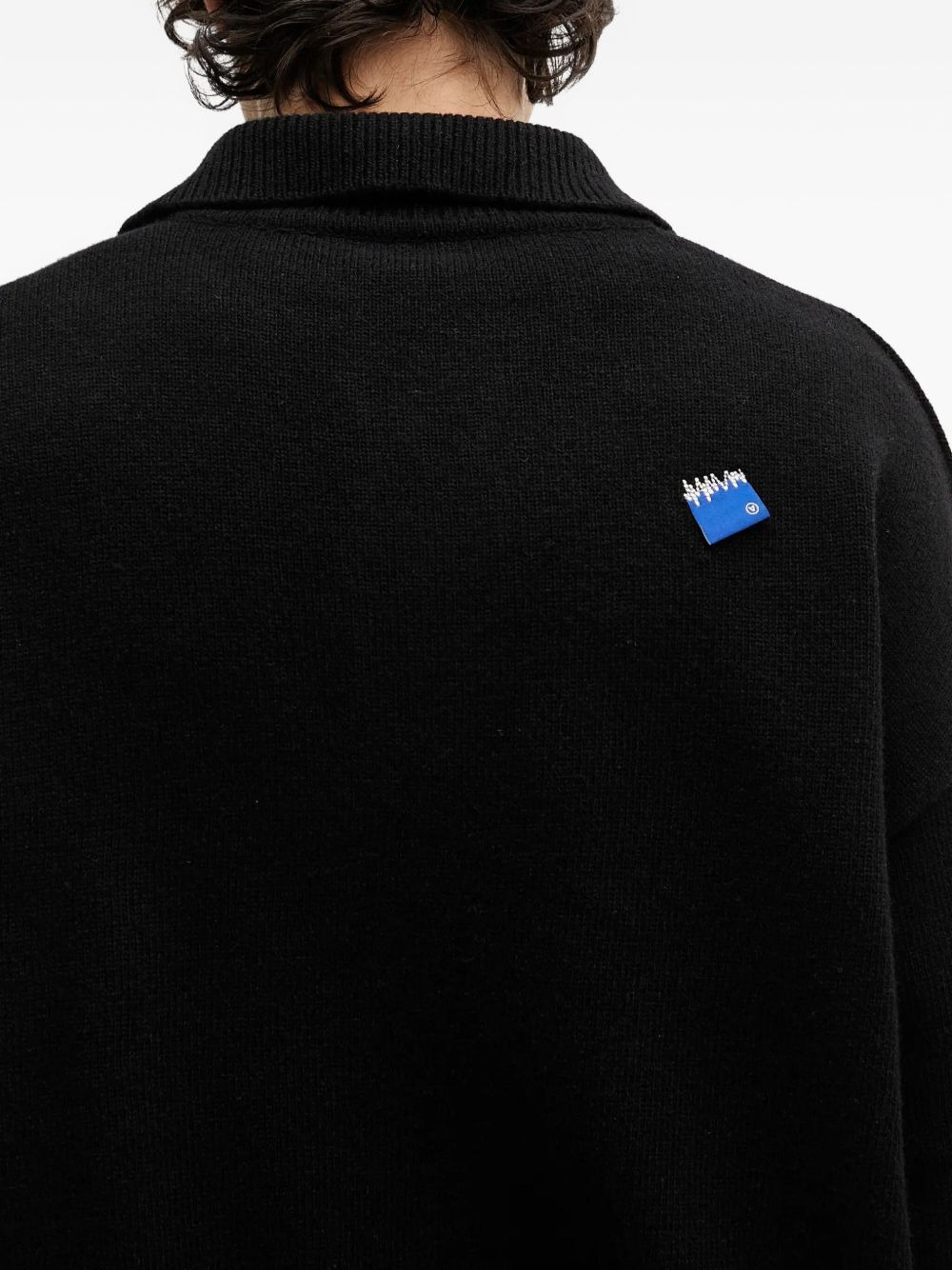 polo-neck logo-patch sweater - 4