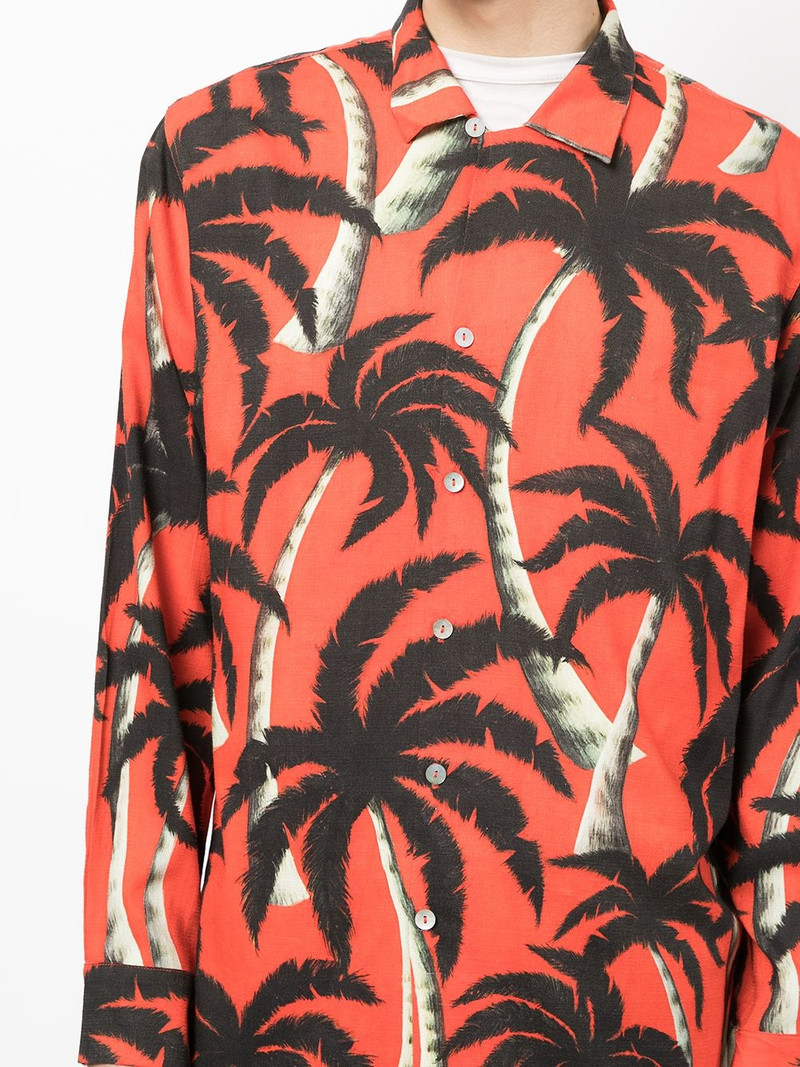 Palm tree-print tencel shirt 5