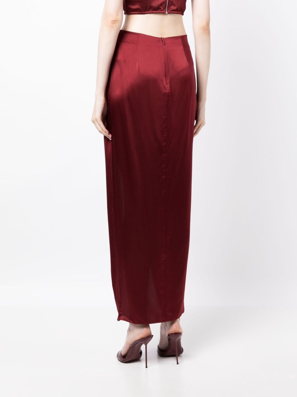twist-detail silk skirt - 4