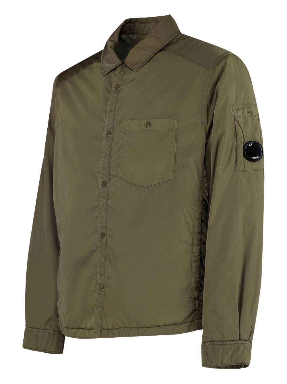 lens-detail padded shirt jacket - 3