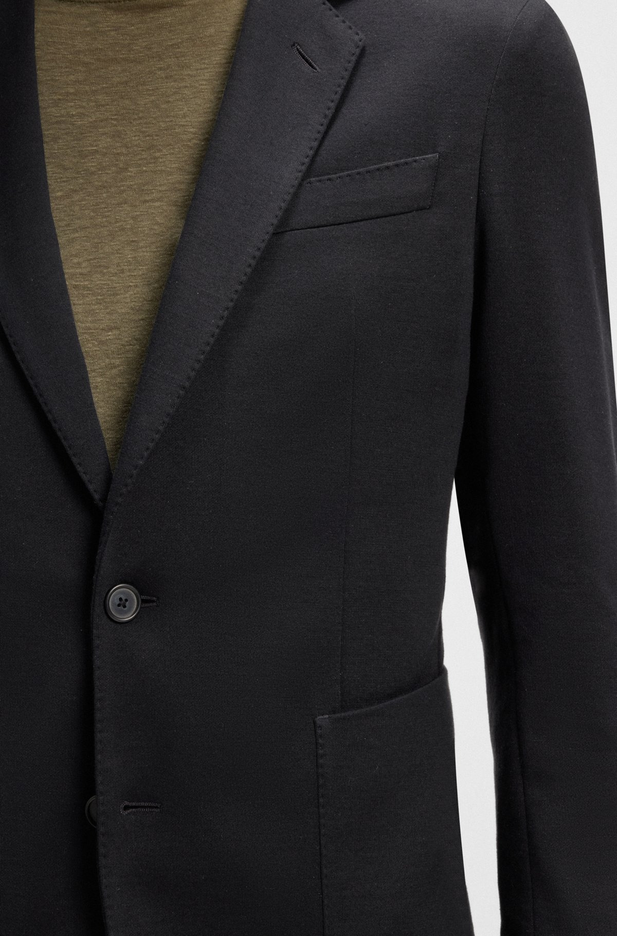 BECKHAM X BOSS BLAZER IN A MELANGE COTTON BLEND - 7