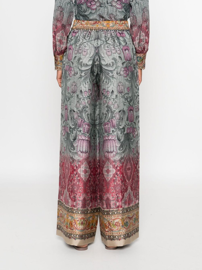 floral-print silk trousers 4