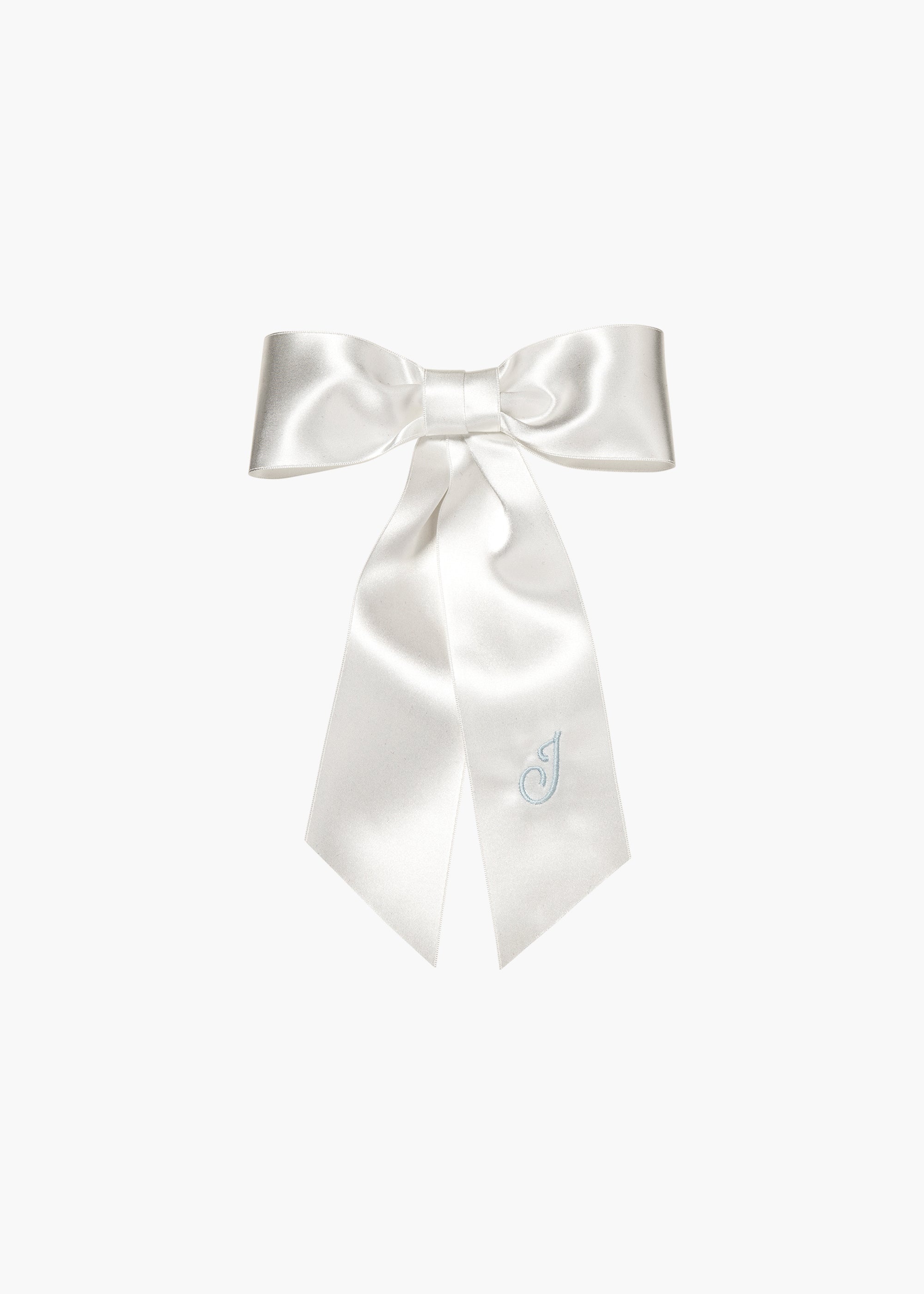 Initial April Satin Bow Barrette - 1