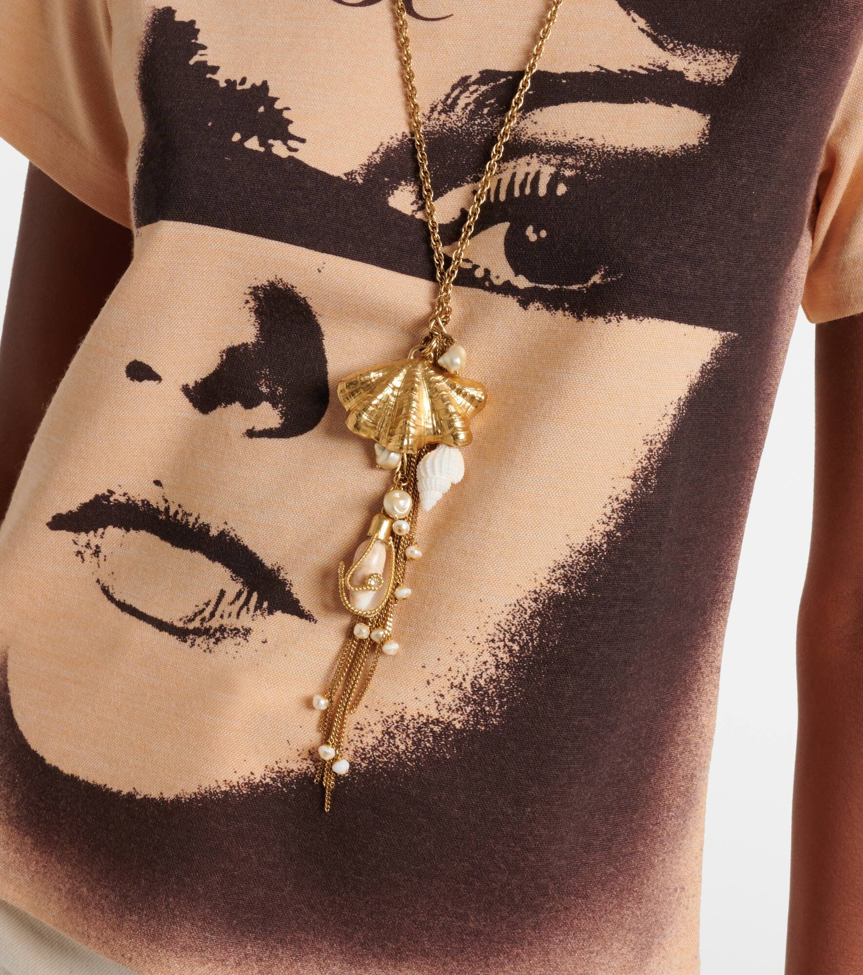 Shells embellished pendant necklace - 5
