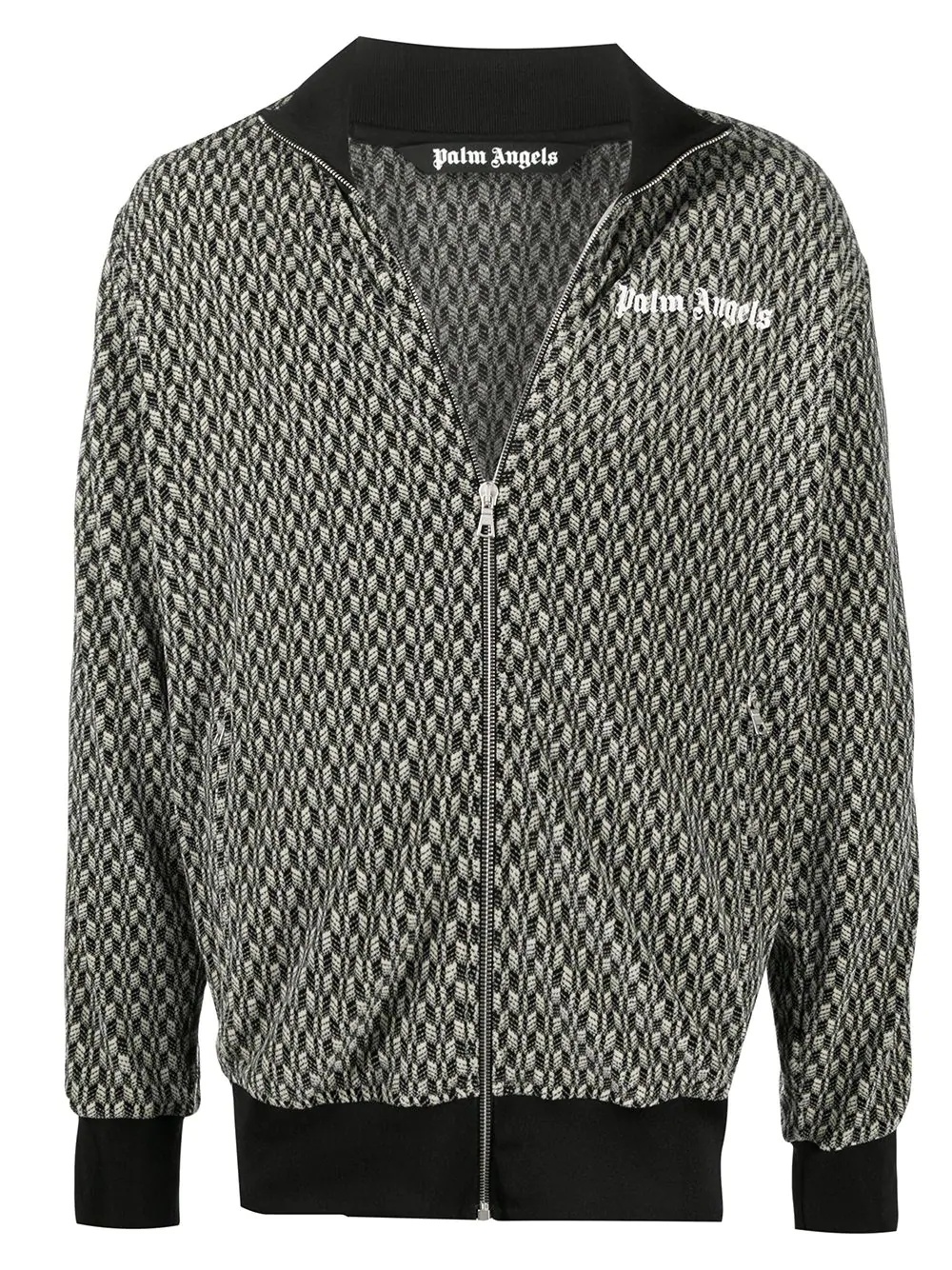 chevron knit track jacket - 1