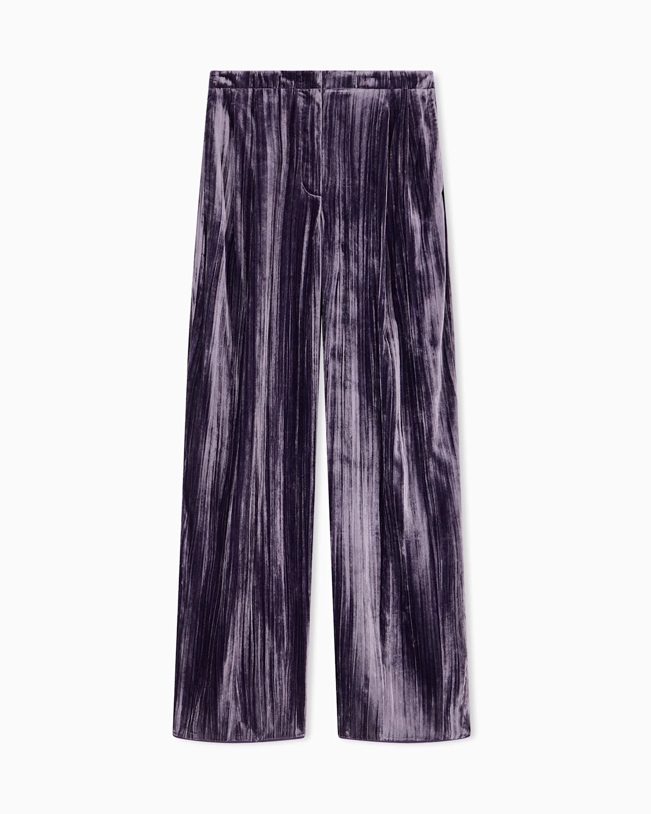 TROUSERS IN PLISSÉ VELVET WITH ELASTIC WAISTBAND REGULAR FIT - 1