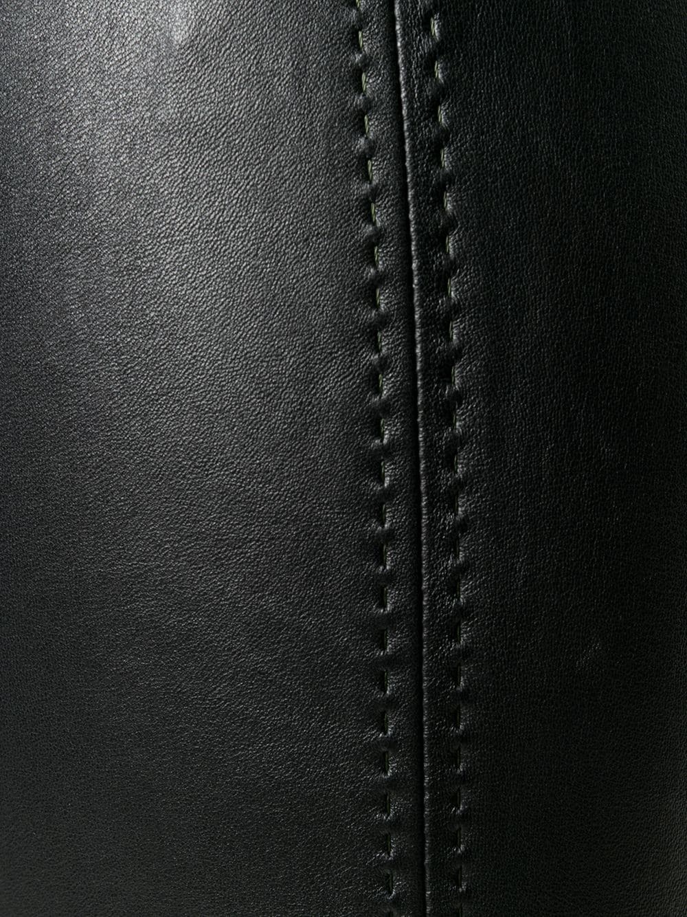 mid-rise leather leggings - 5