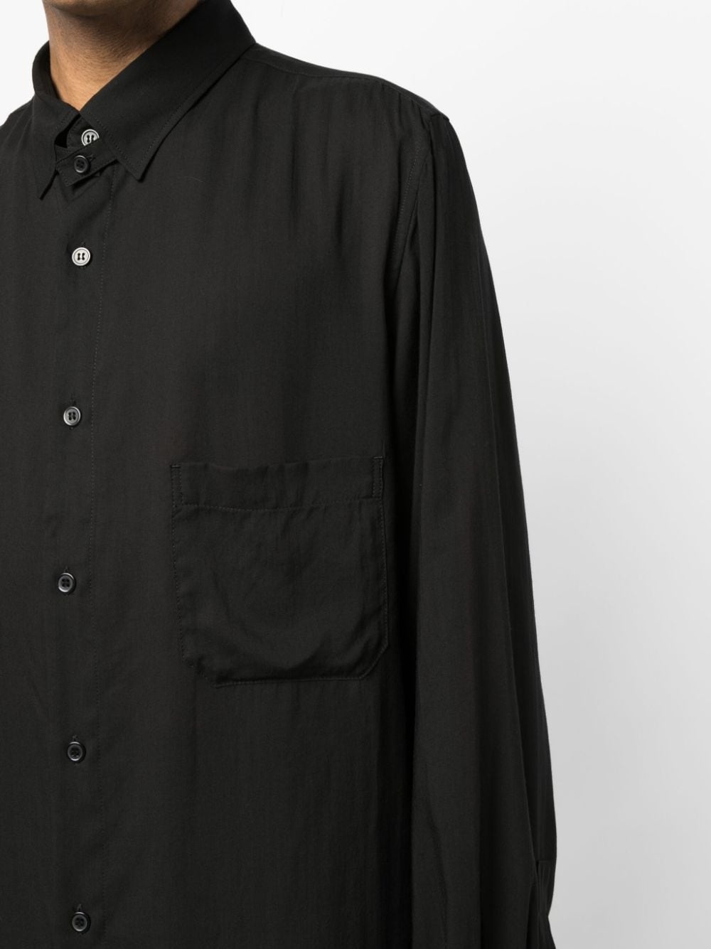 pointed-collar button-up shirt - 5