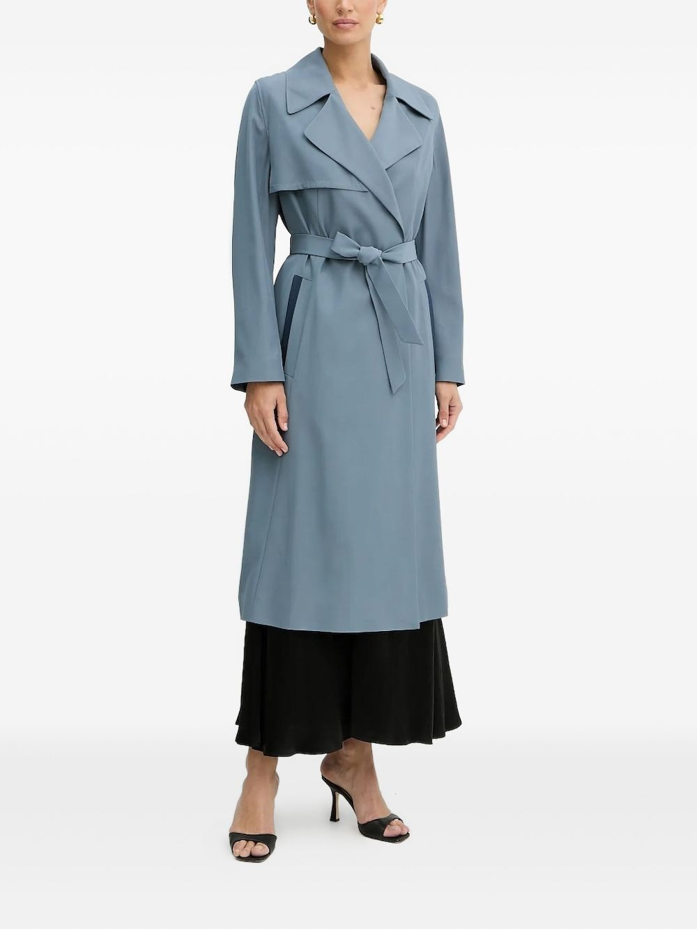 belted panelled trench coat - 2