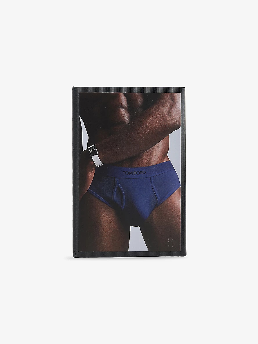 Logo-Waistband Classic-Fit Stretch-Cotton Briefs - 2