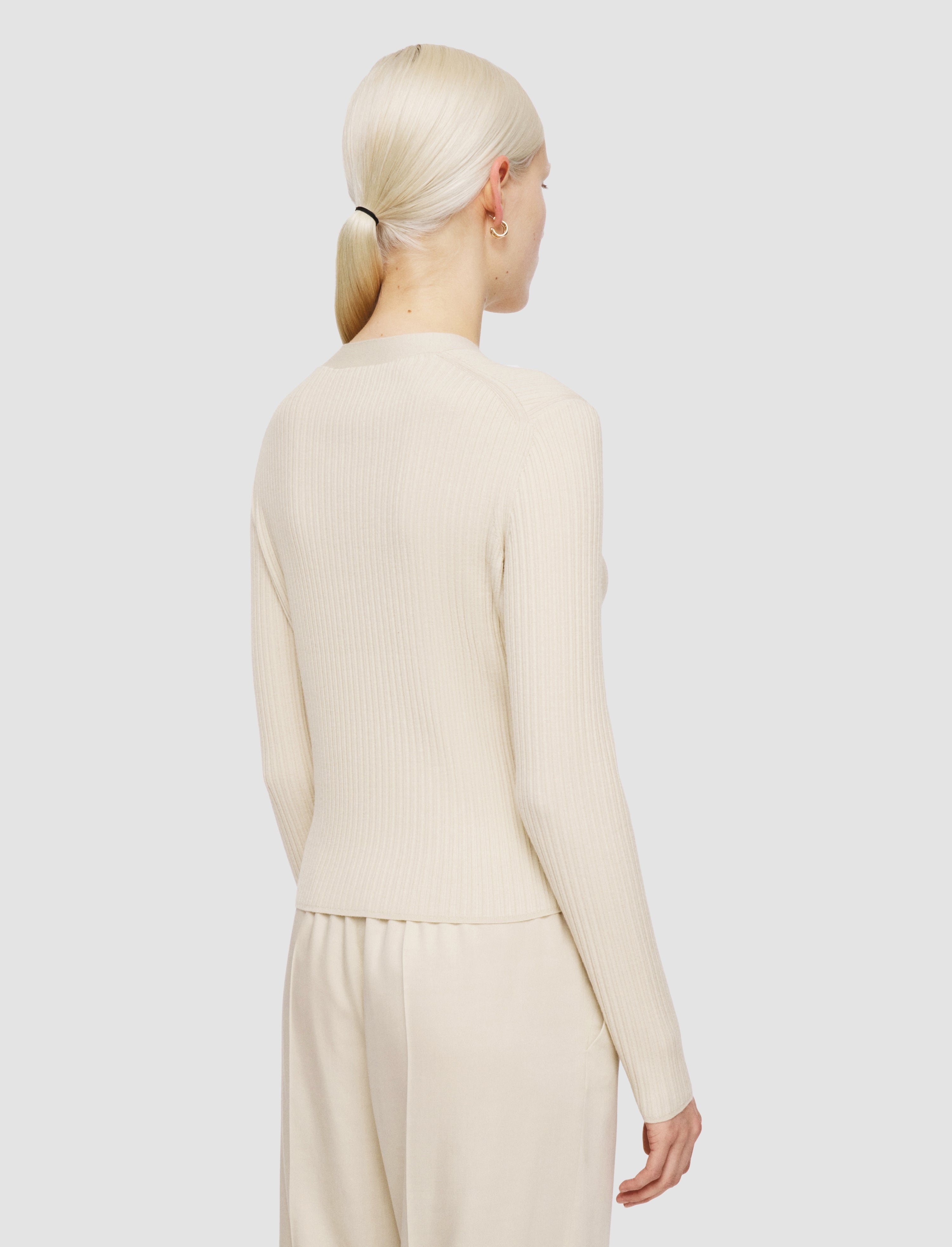 Fine Merino Rib Cardigan - 4