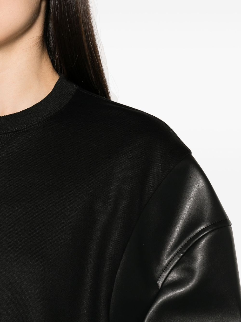 crew neck puff-sleeved T-shirt - 5
