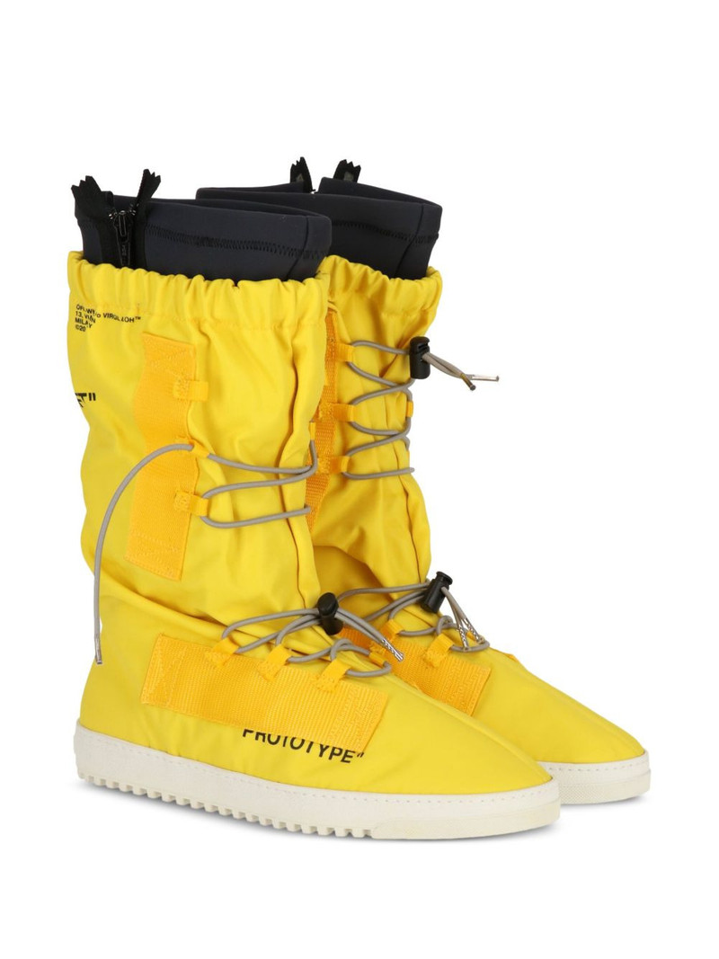 Off-White lace-up zip ridged-sole rain boots outlook