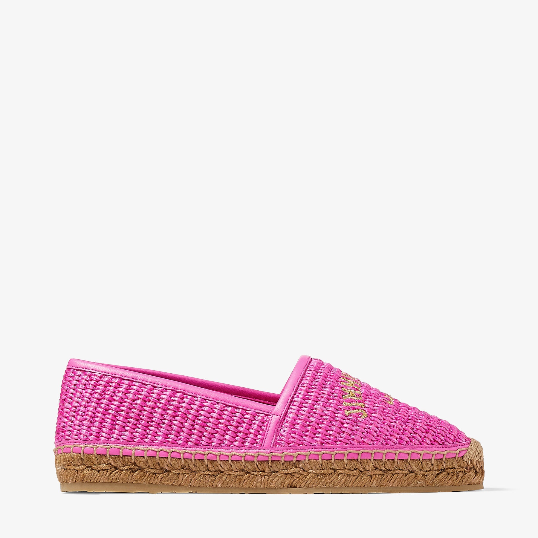 Brie Flat
Fuchsia Jimmy Choo Embroidered Raffia Espadrilles - 1