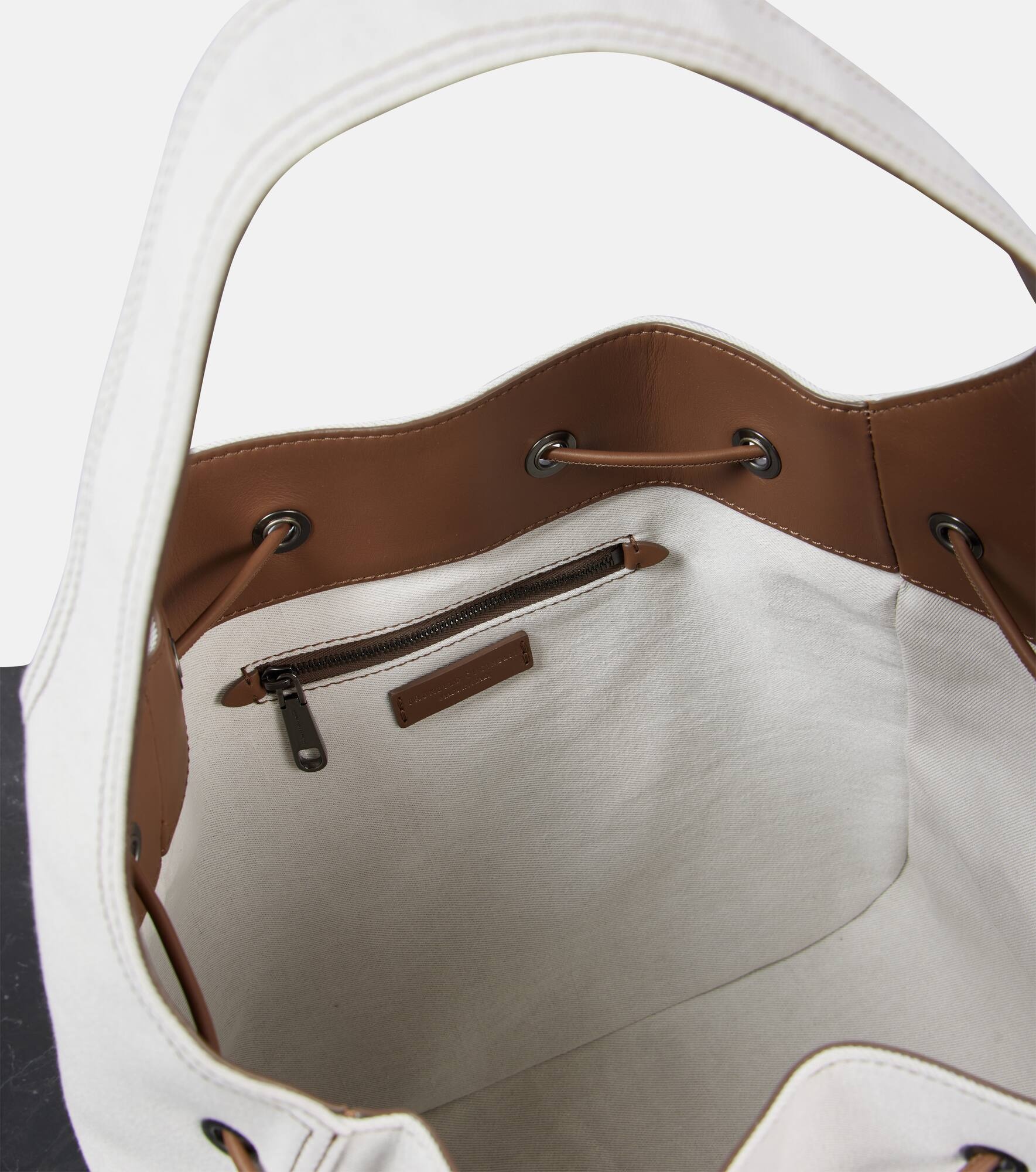 Foulard Large canvas bucket bag - 3