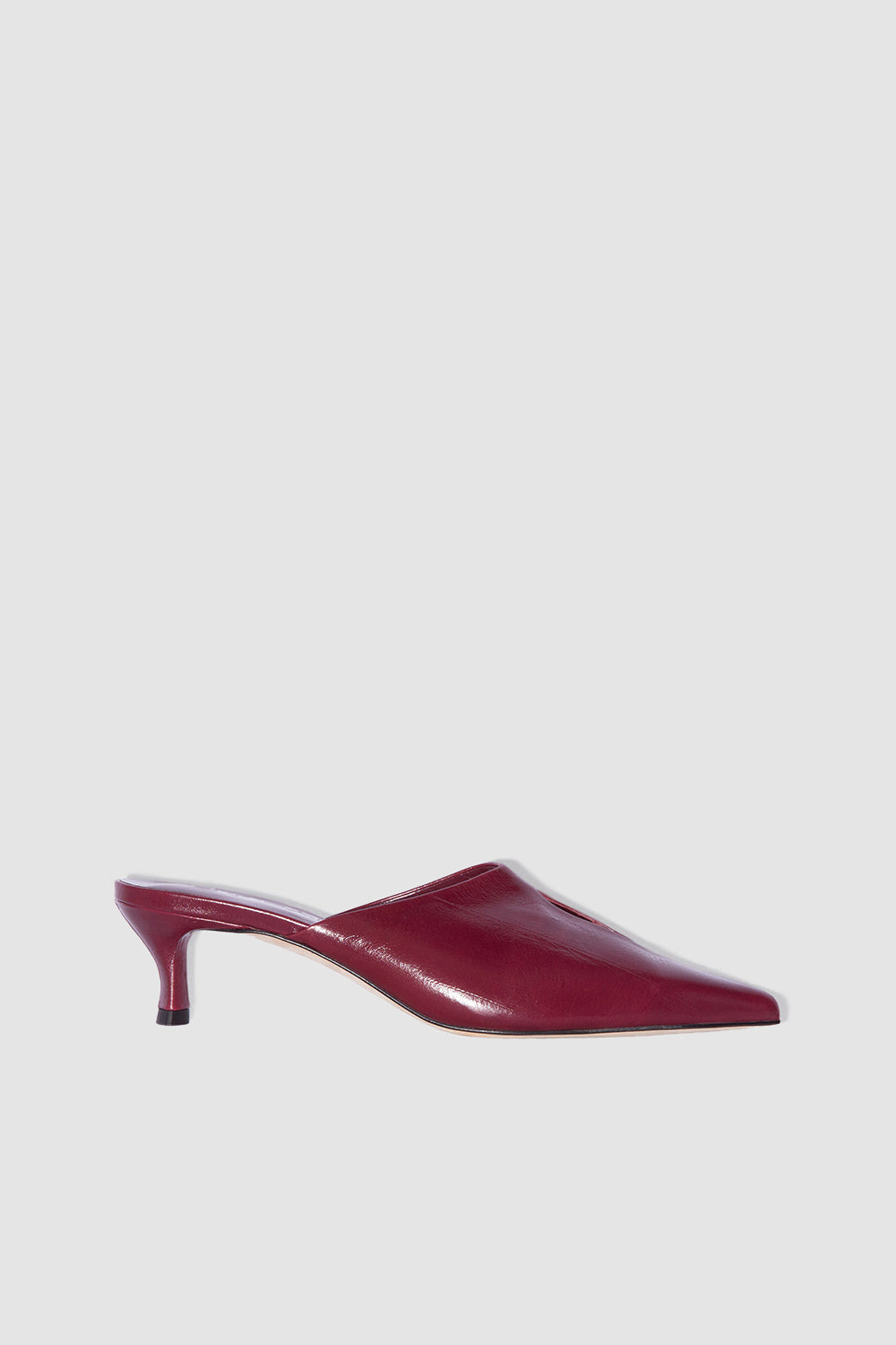 Luciana Sour Cherry Eel Embossed Leather Mule - 1