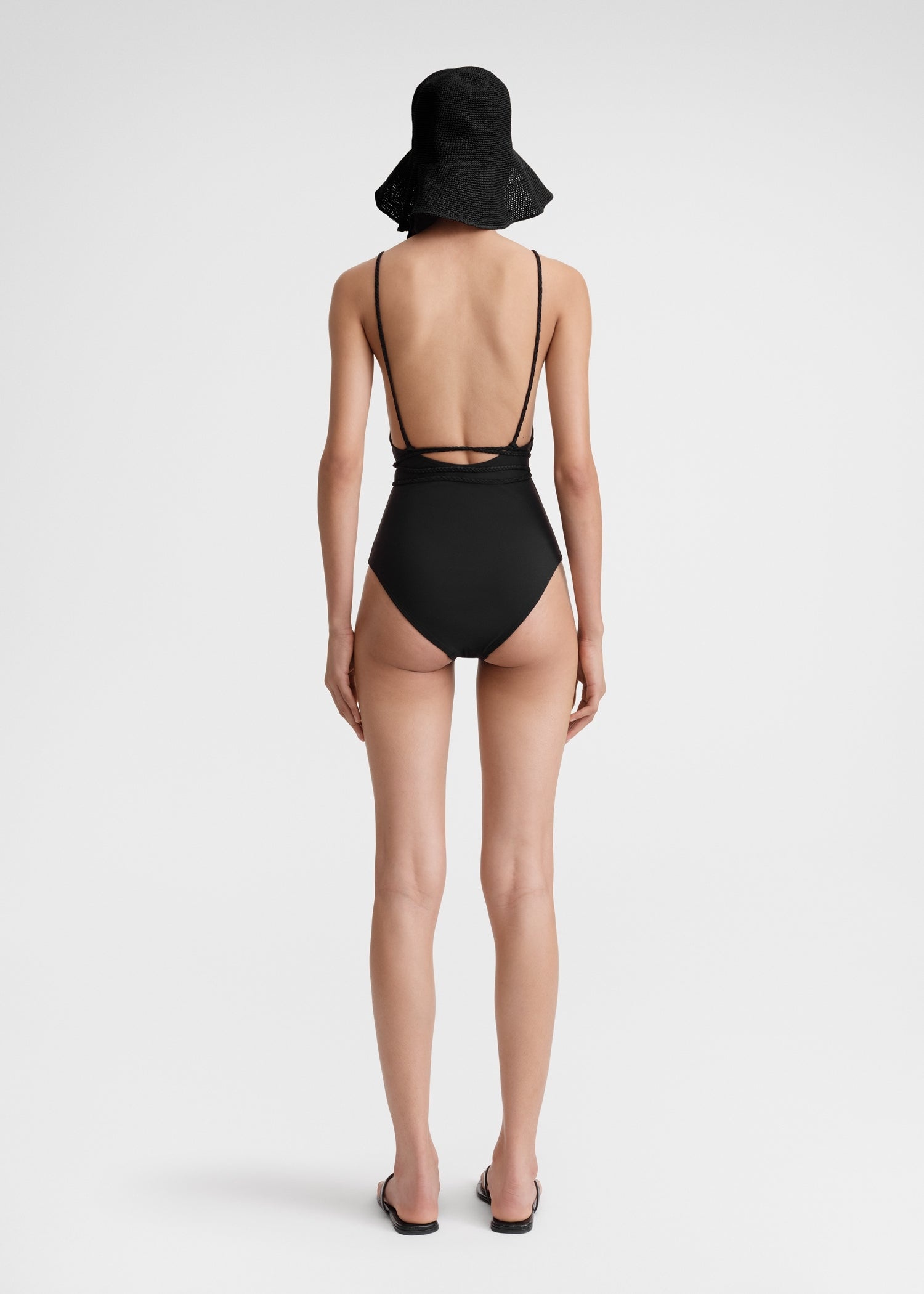 V-neck wrap swimsuit black - 4