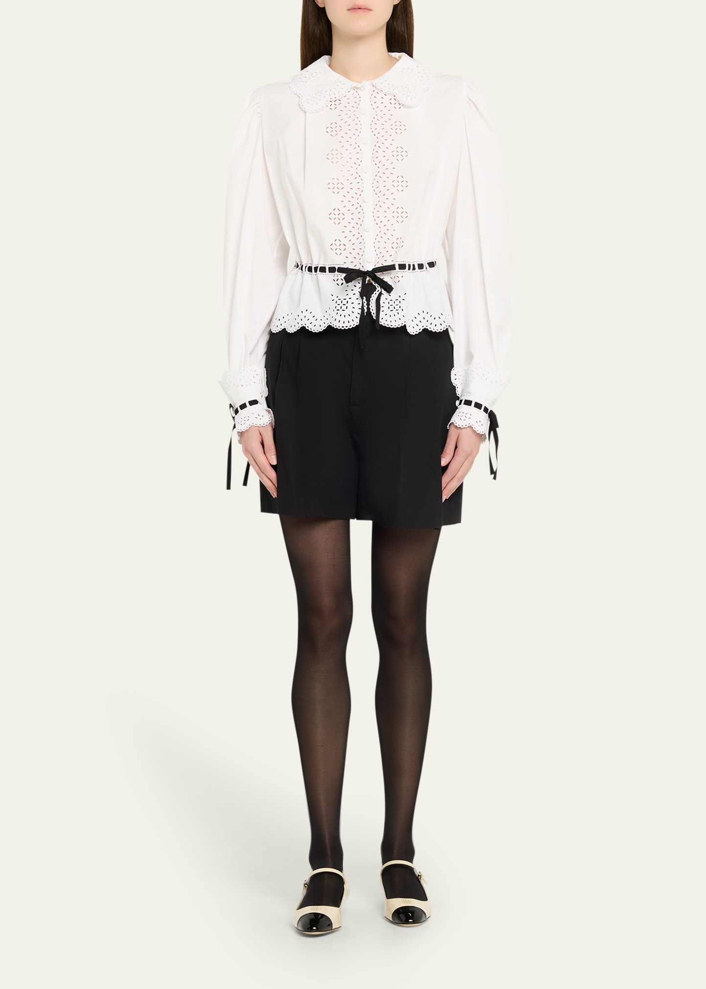 Eyelet-Embroidered Poplin Shirt - 2