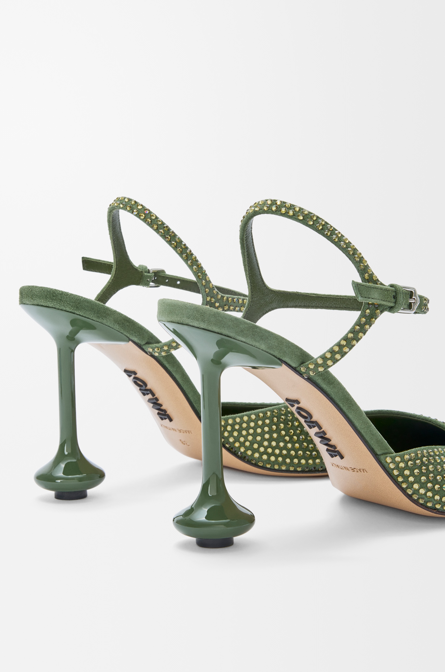 Toy ankle strap pump in rhinestone-embellished suede - 5