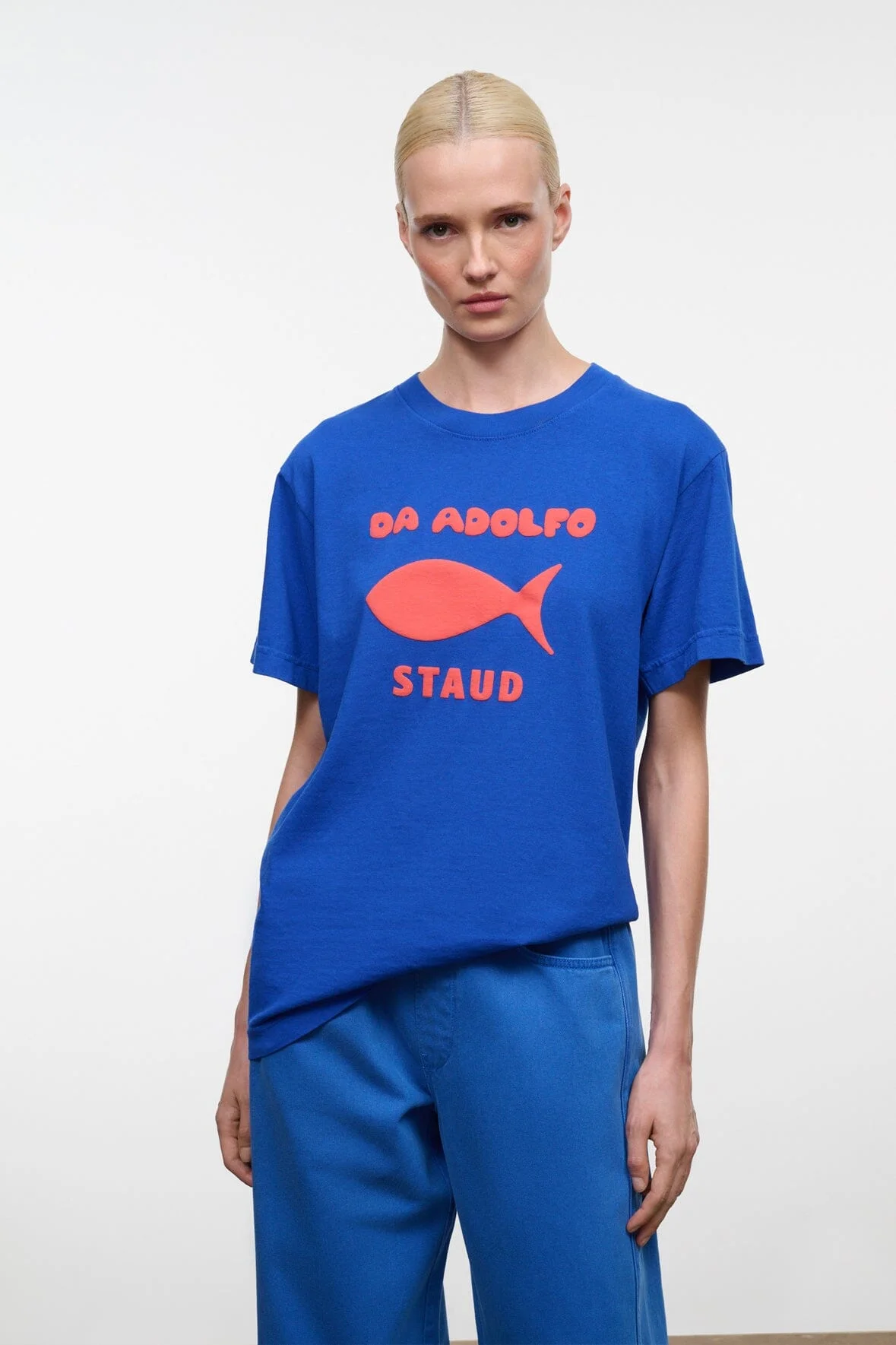 STAUD WEEKEND CREW TEE COSTA STRIPE - 1