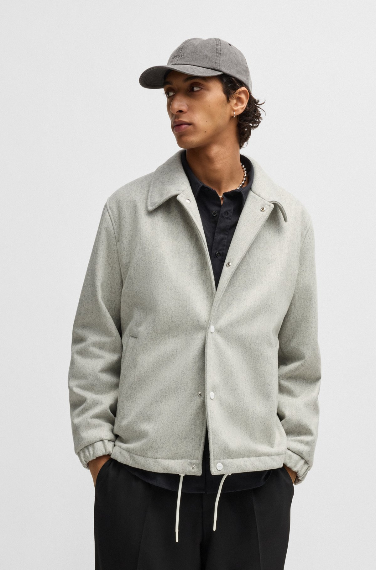 REGULAR-FIT PADDED COACH JACKET IN A WOOL BLEND - 2