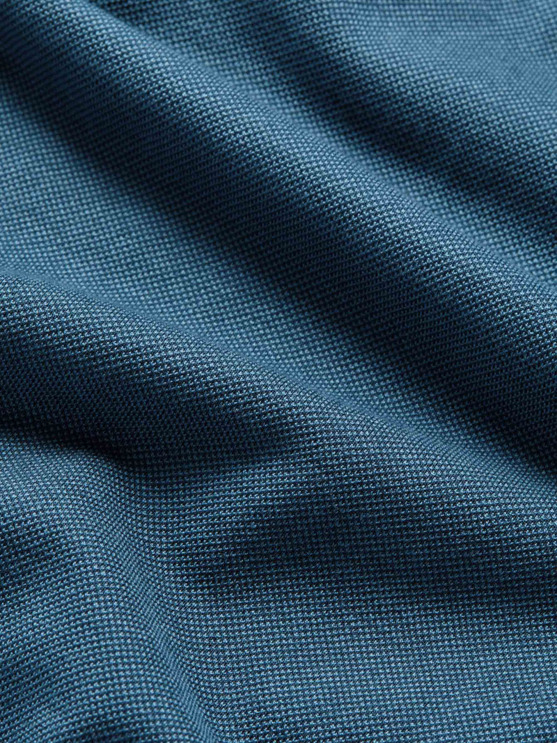 Derek Rose Men's Polo Shirt Ramsay Pique Cotton Tencel Denim outlook