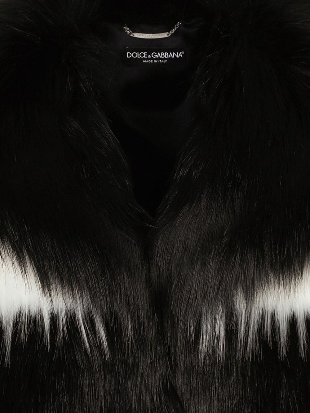 striped faux-fur coat - 2
