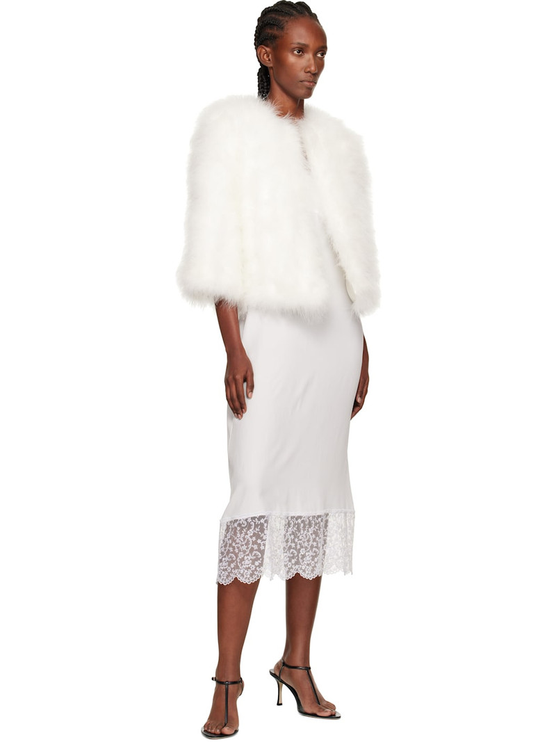 Yves Salomon White Short Feather Jacket outlook