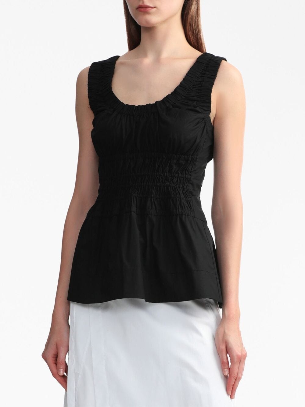 Poplin Gathered Tank Top - 3