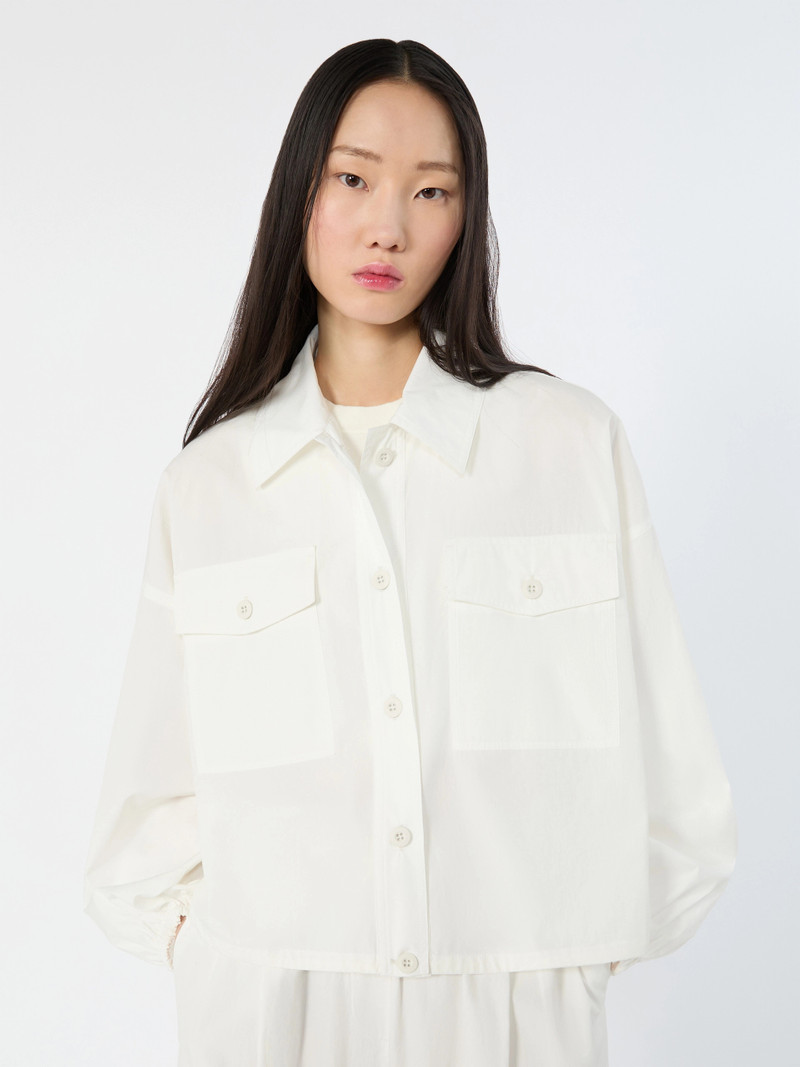 WKIORIGANO Oversized jacket in cotton poplin - IVORY 5
