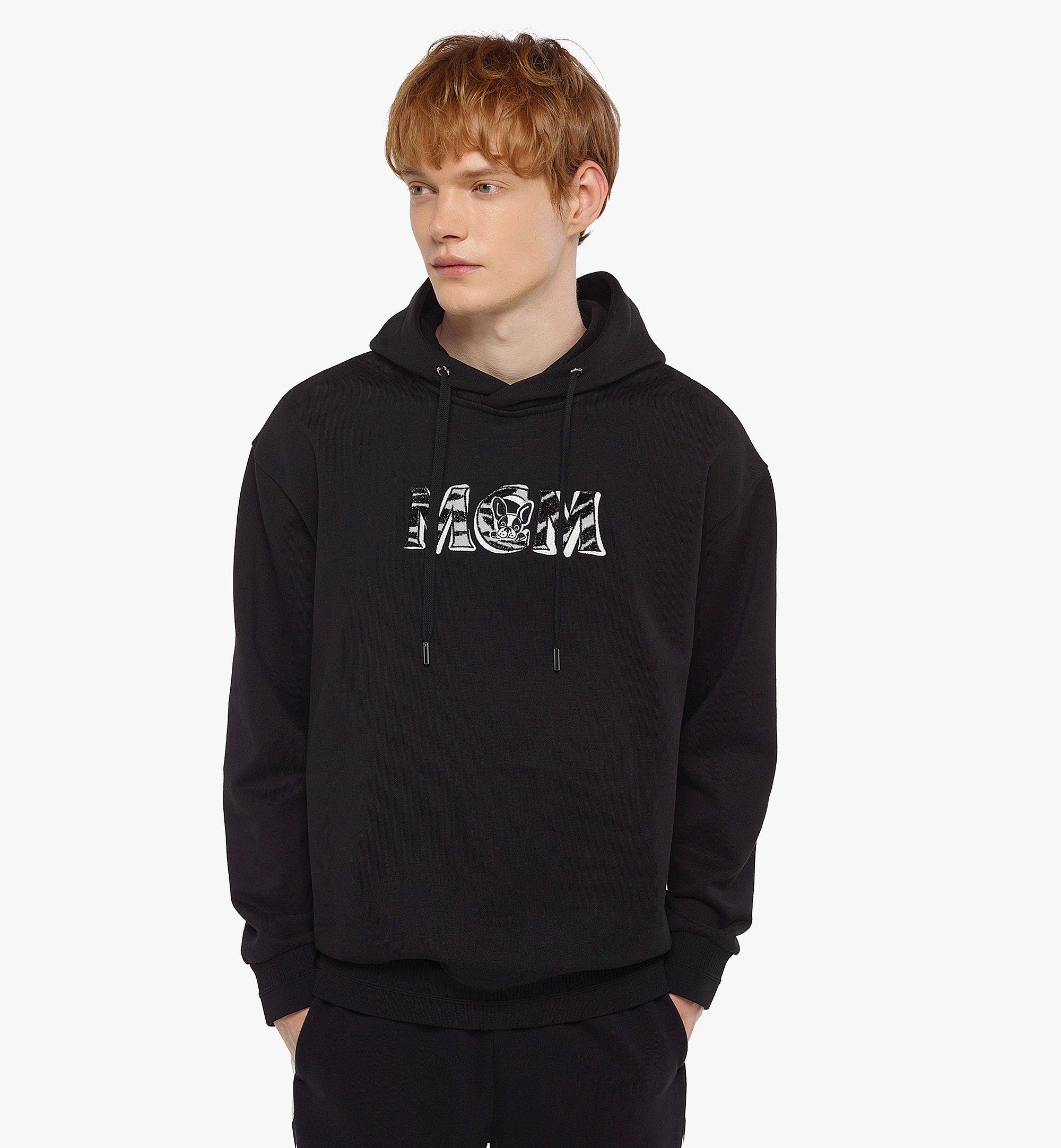 Men's Organic Cotton Essential Logo Hoodie in Black