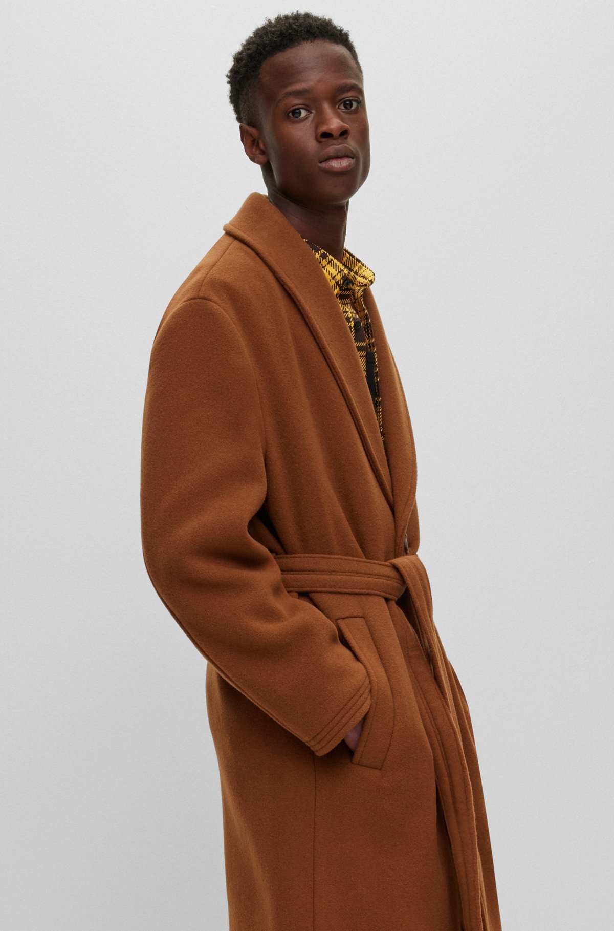 REGULAR-FIT COAT IN A WOOL BLEND - 6